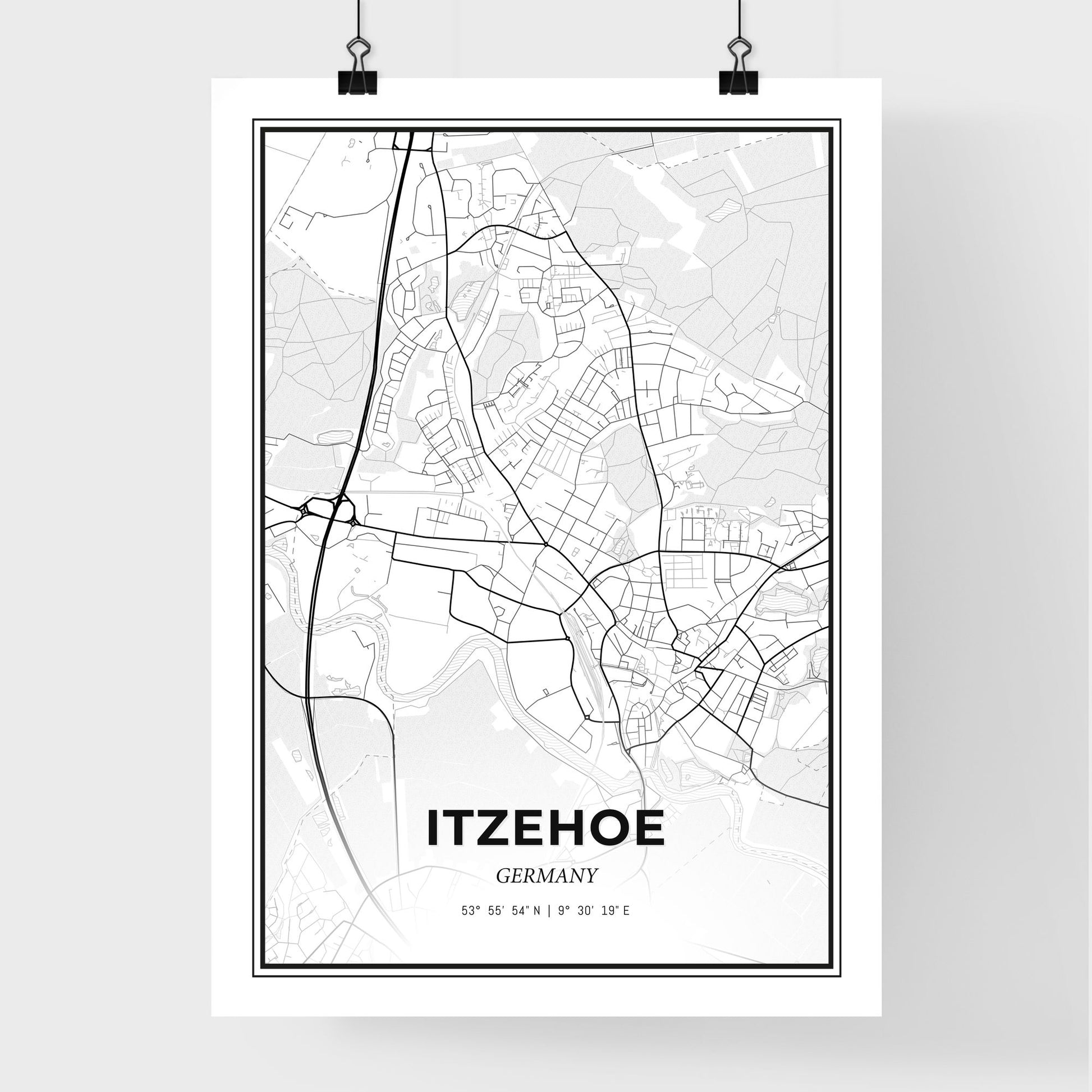 Itzehoe Germany - Premium City Map Poster