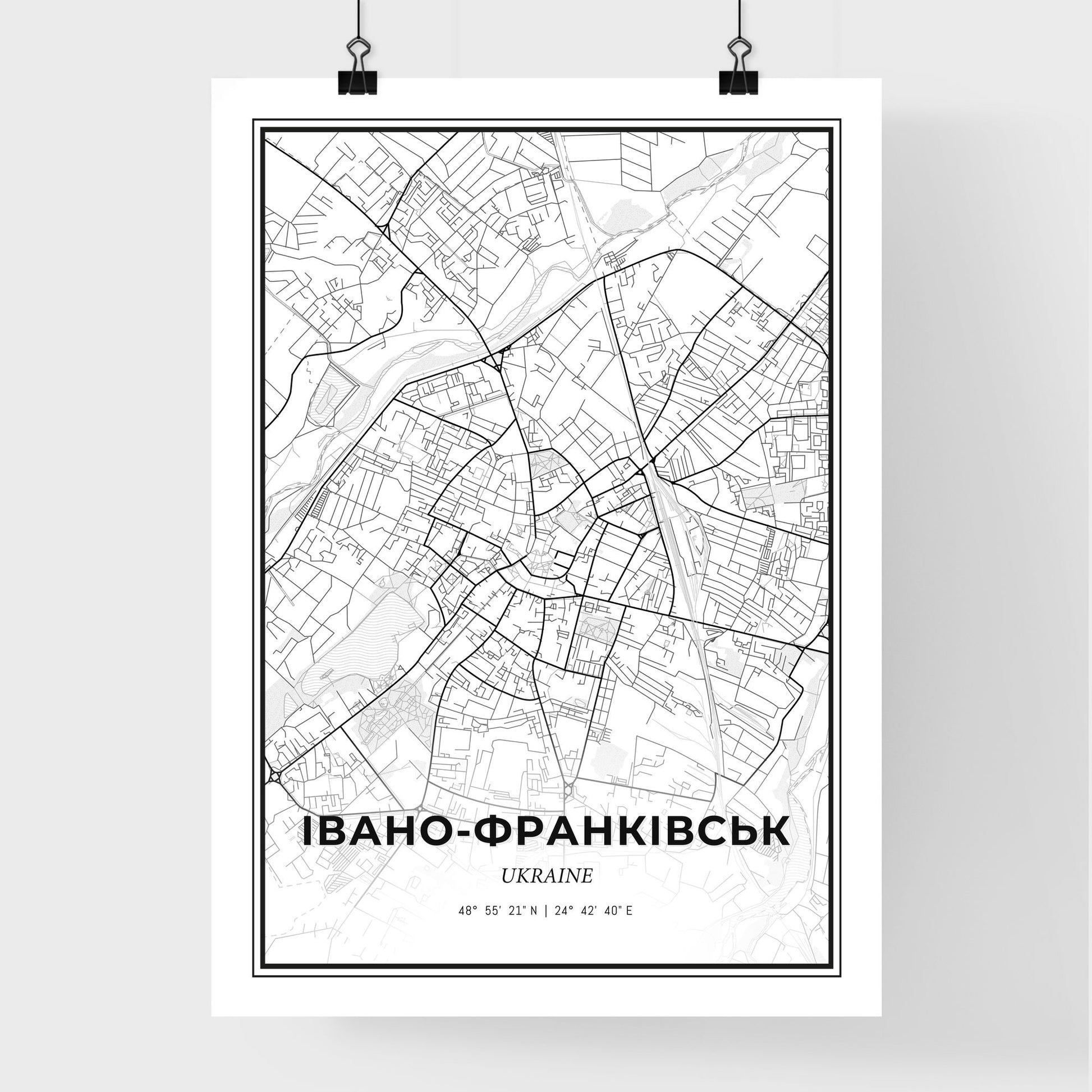 Ivano-Frankivsk Ukraine - Premium City Map Poster