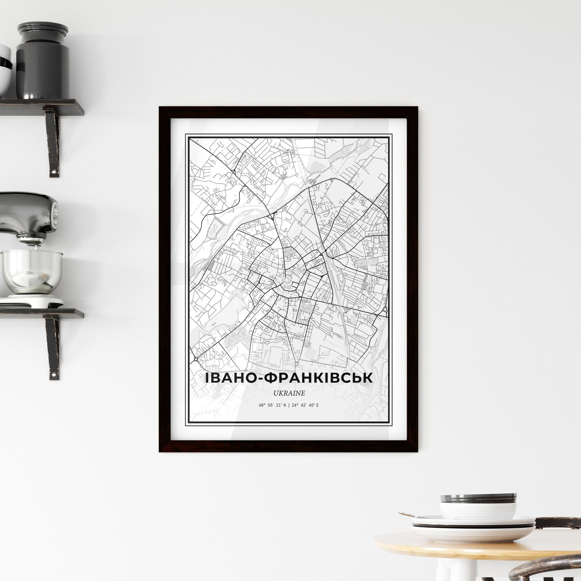 Ivano-Frankivsk Ukraine - Minimal City Map