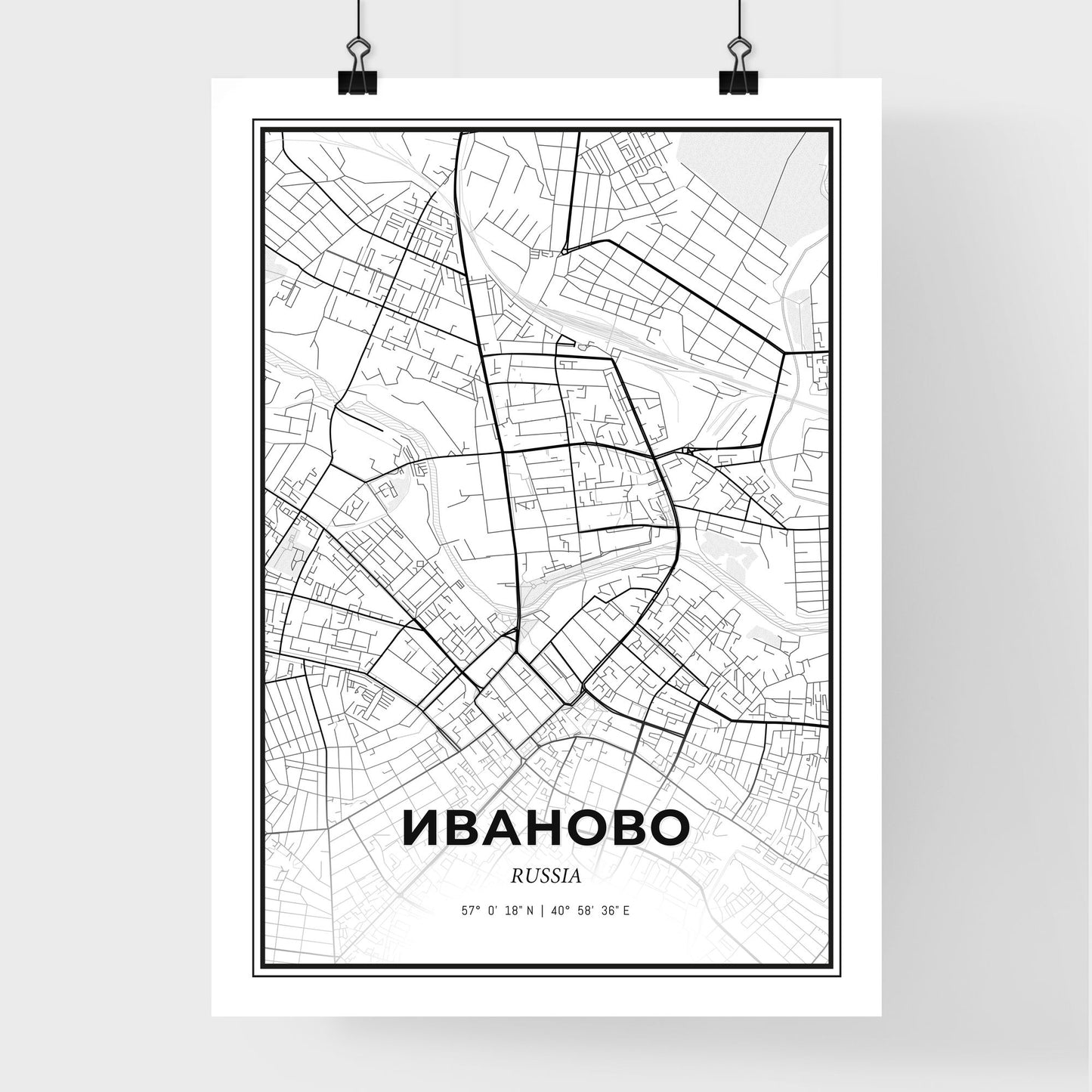 Ivanovo Russia - Premium City Map Poster