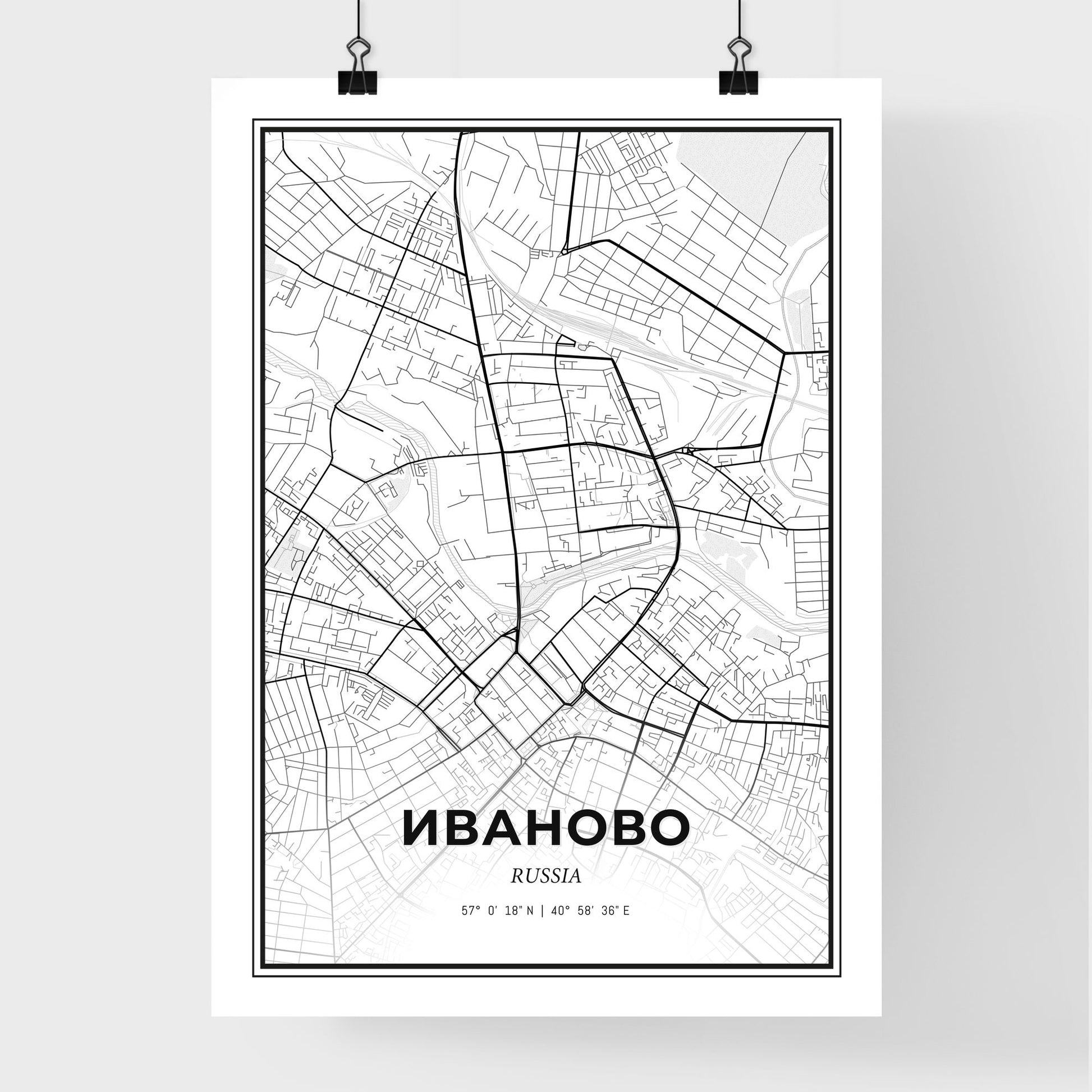 Ivanovo Russia - Premium City Map Poster