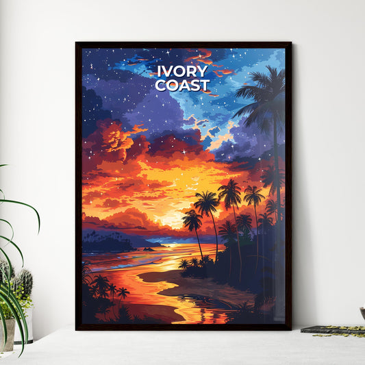 African Sunset Painting on the Ivory Coast B - Framed Art Print