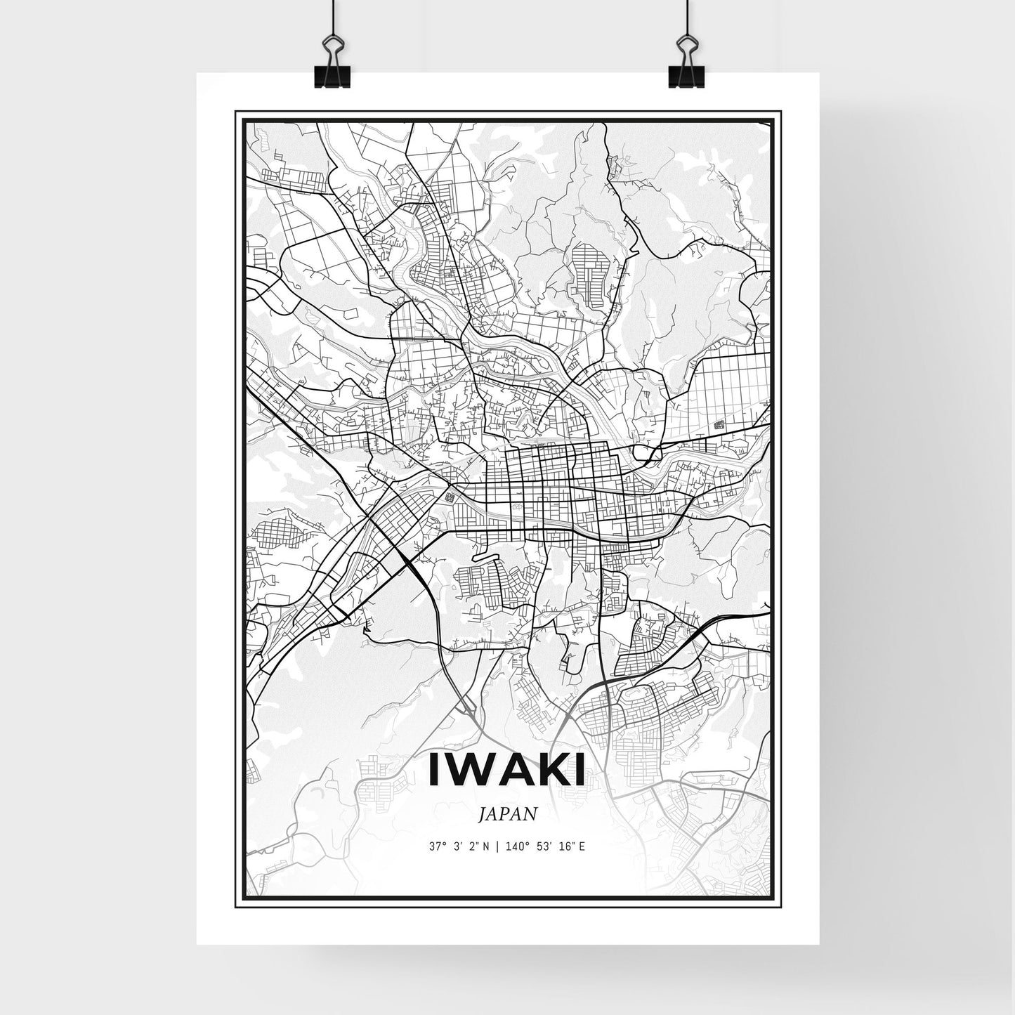 Iwaki Japan - Premium City Map Poster