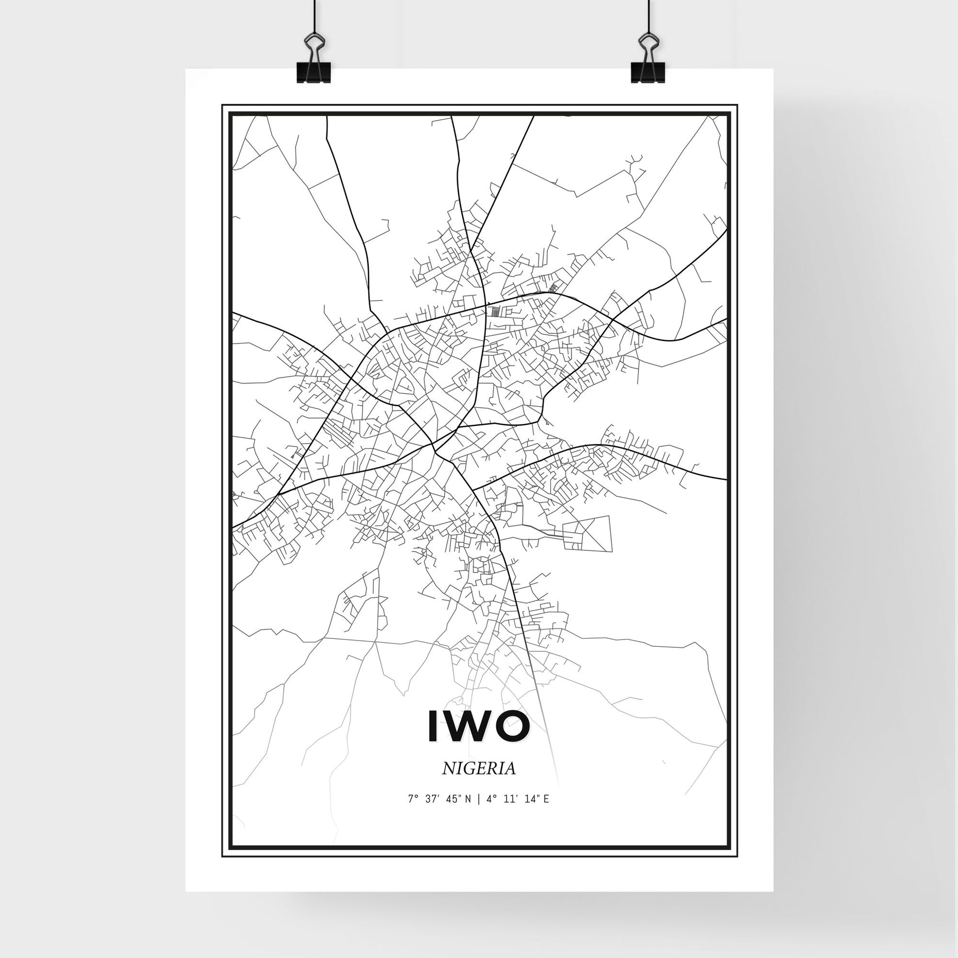 Iwo Nigeria - Premium City Map Poster