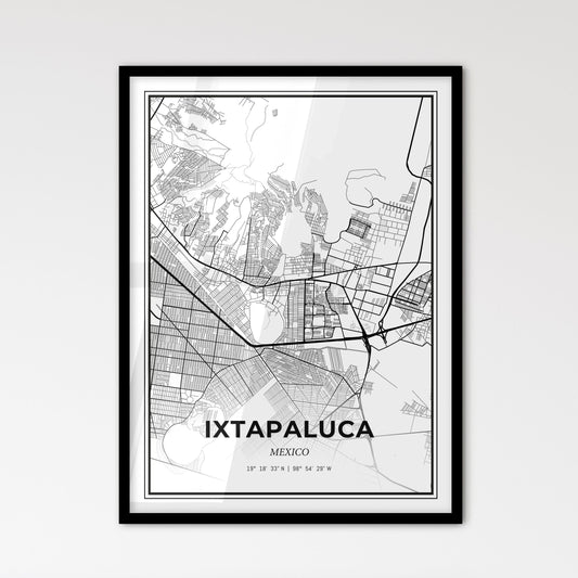 Ixtapaluca Mexico - Scandinavian Style City Map for Modern Home Decor