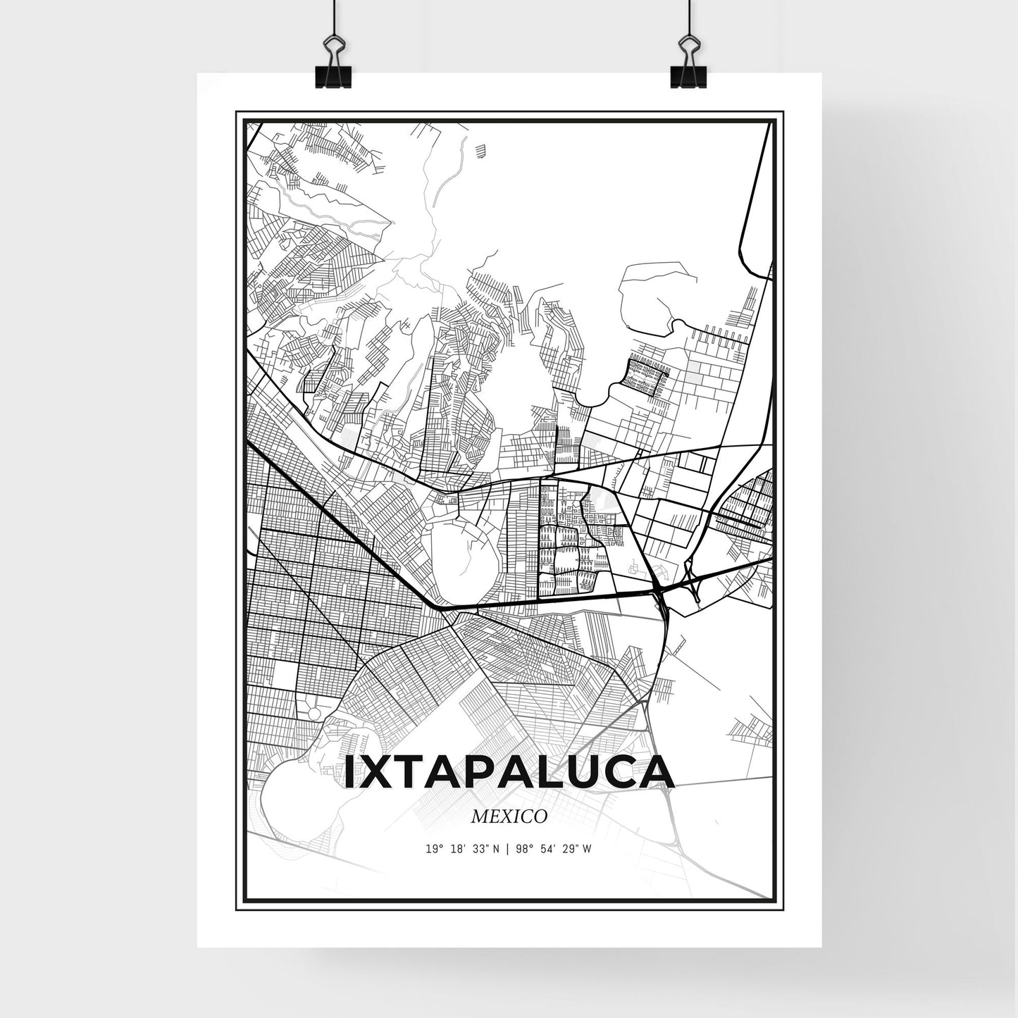 Ixtapaluca Mexico - Premium City Map Poster