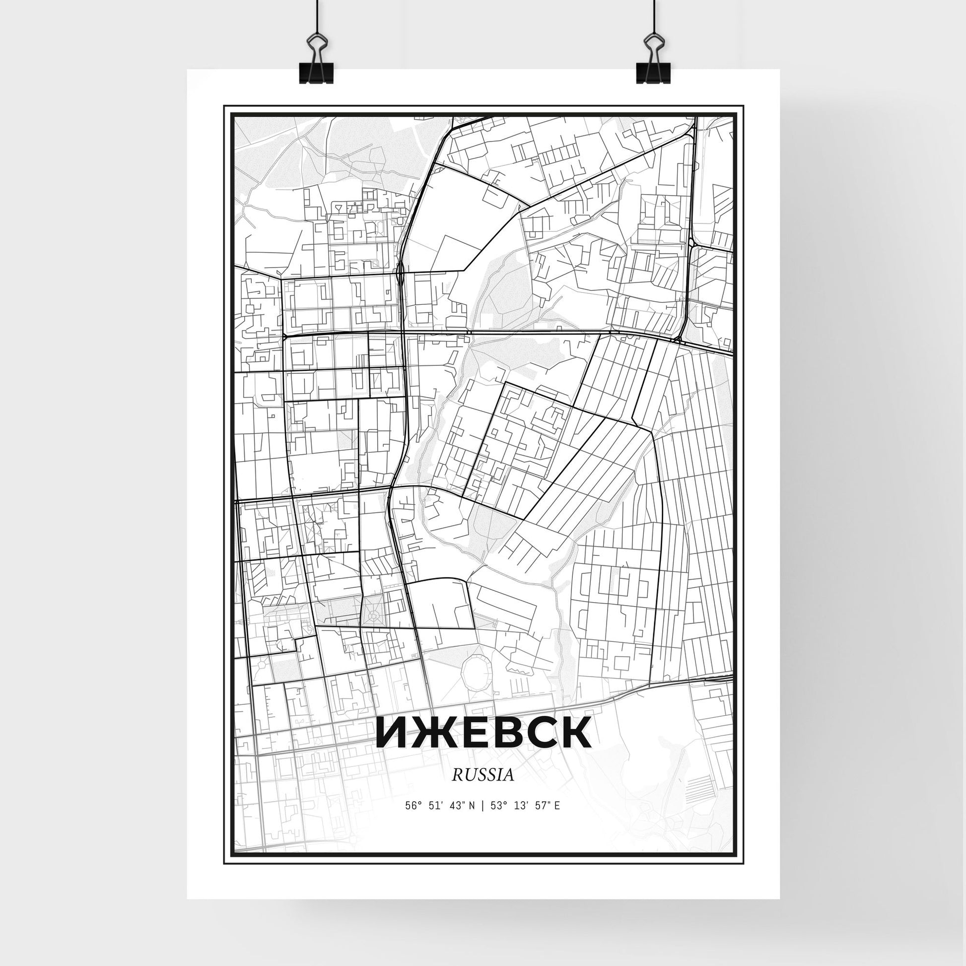 Izhevsk Russia - Premium City Map Poster