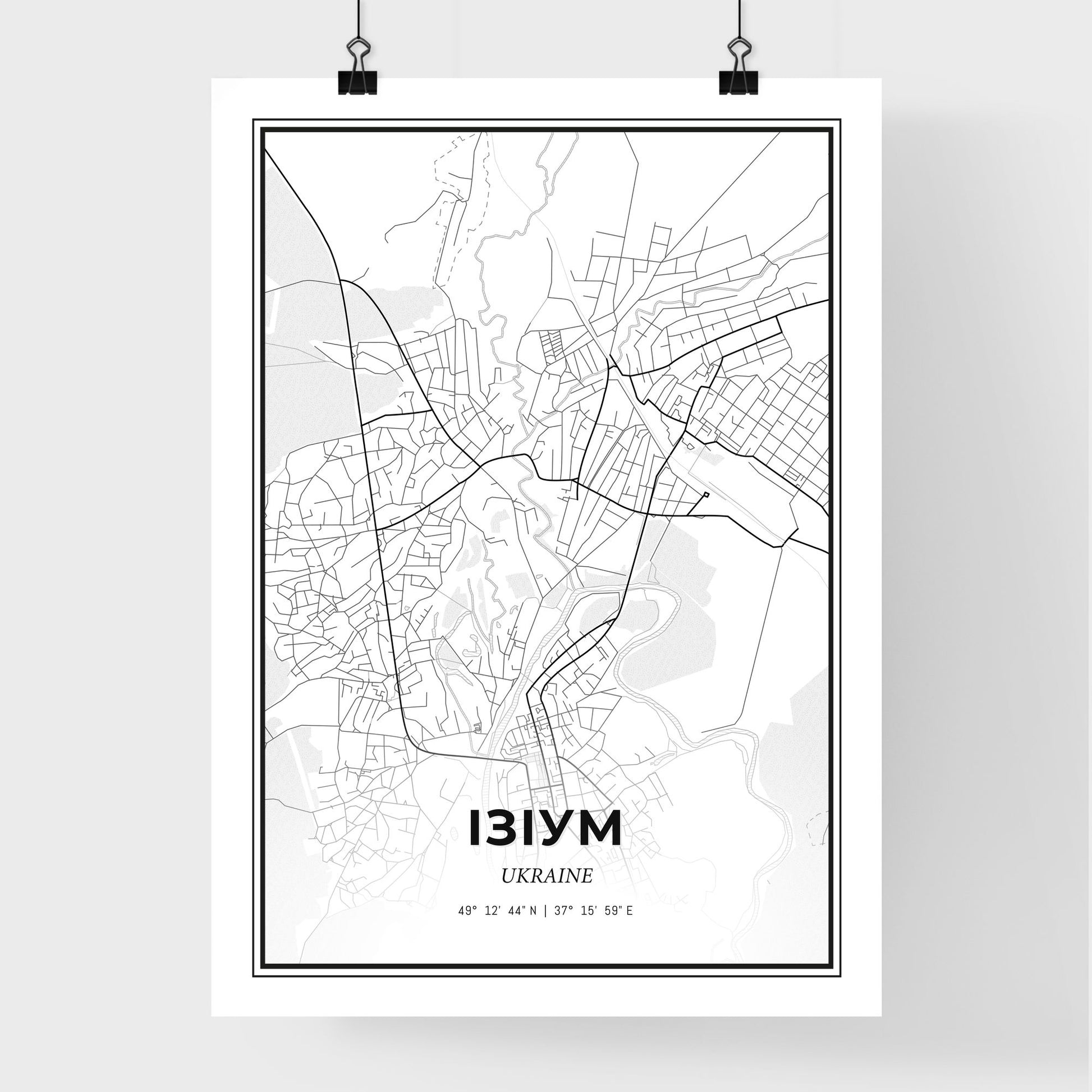 Izium Ukraine - Premium City Map Poster