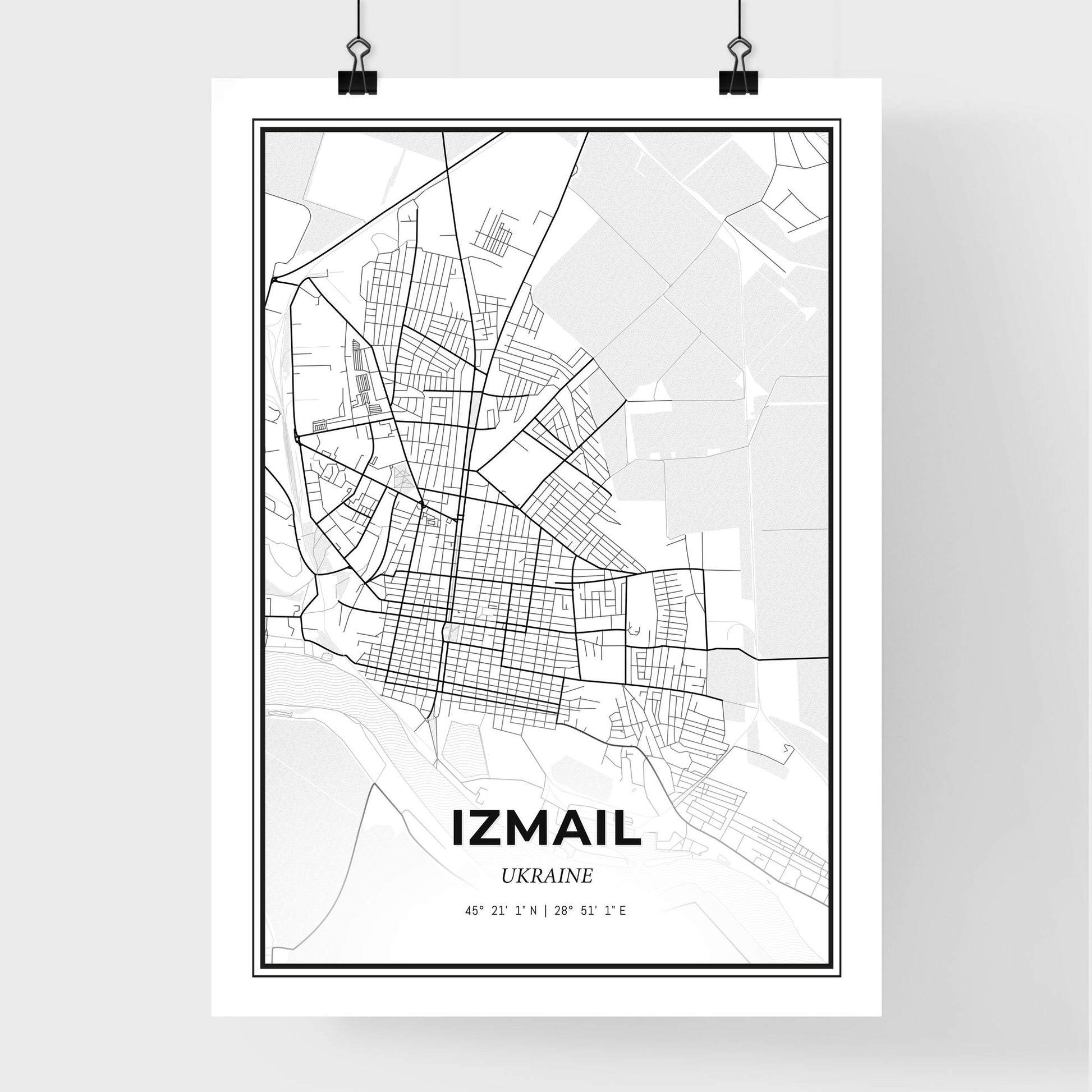 Izmail Ukraine - Premium City Map Poster