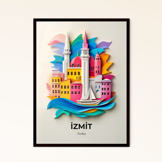 Vivid İzmit, Turkey - a paper cut of a city with a clock tower