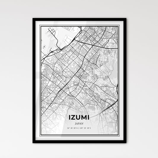 Izumi Japan - Scandinavian Style City Map for Modern Home Decor