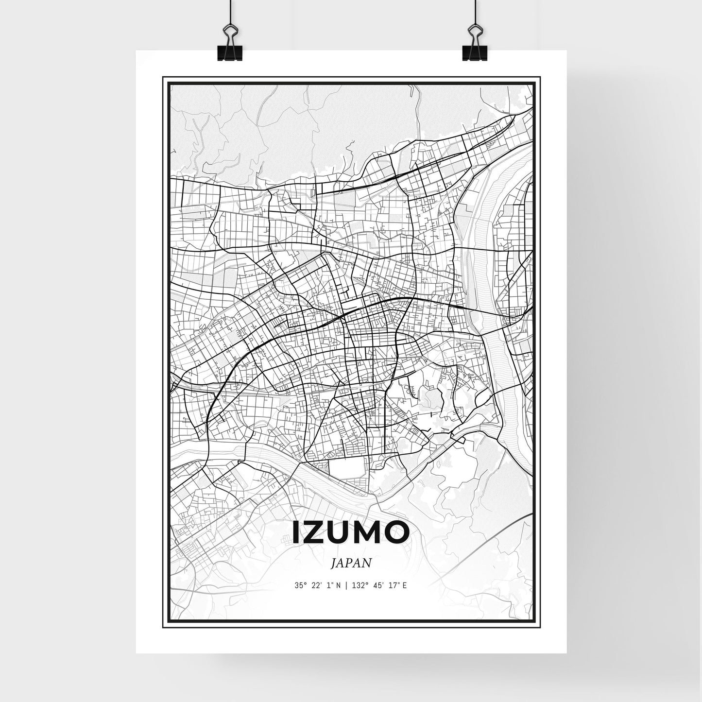 Izumo Japan - Premium City Map Poster