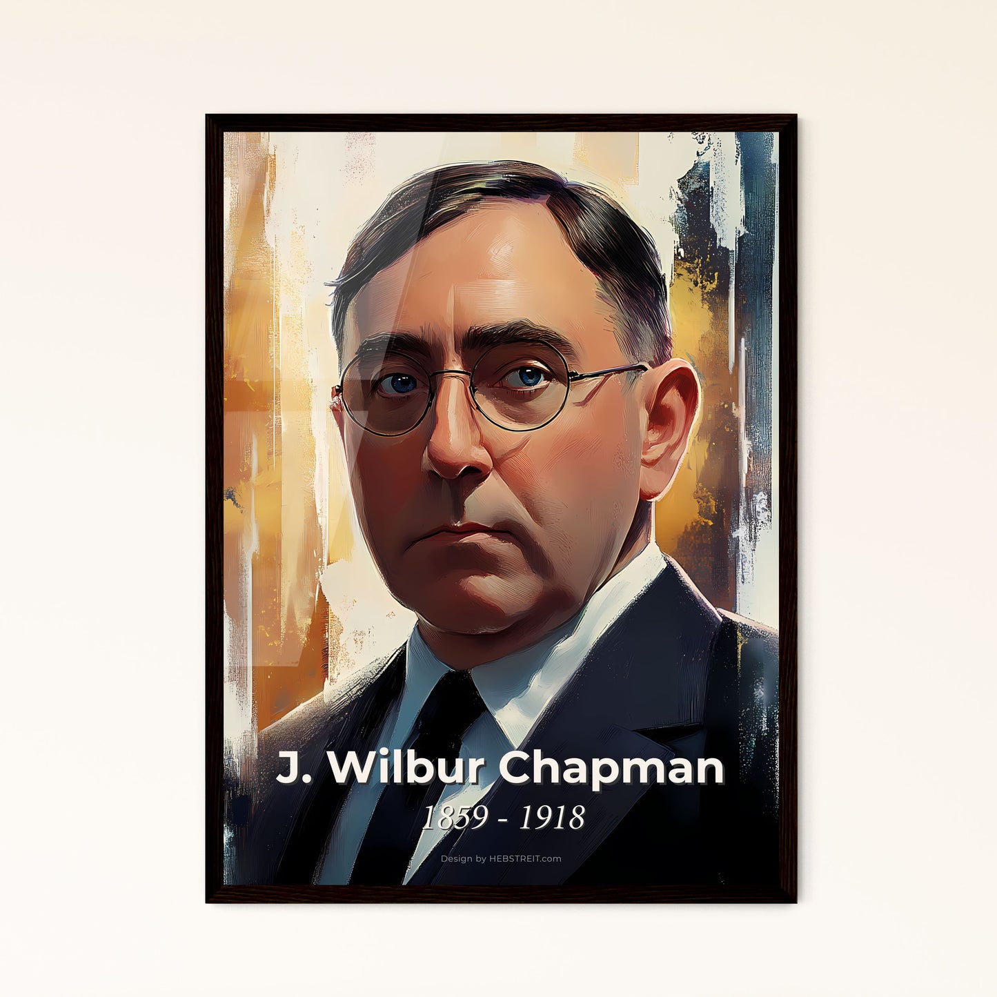 Portrait of J. Wilbur Chapman, 1859 - 1918. Impressionistic painting of a man in a suit and tie.