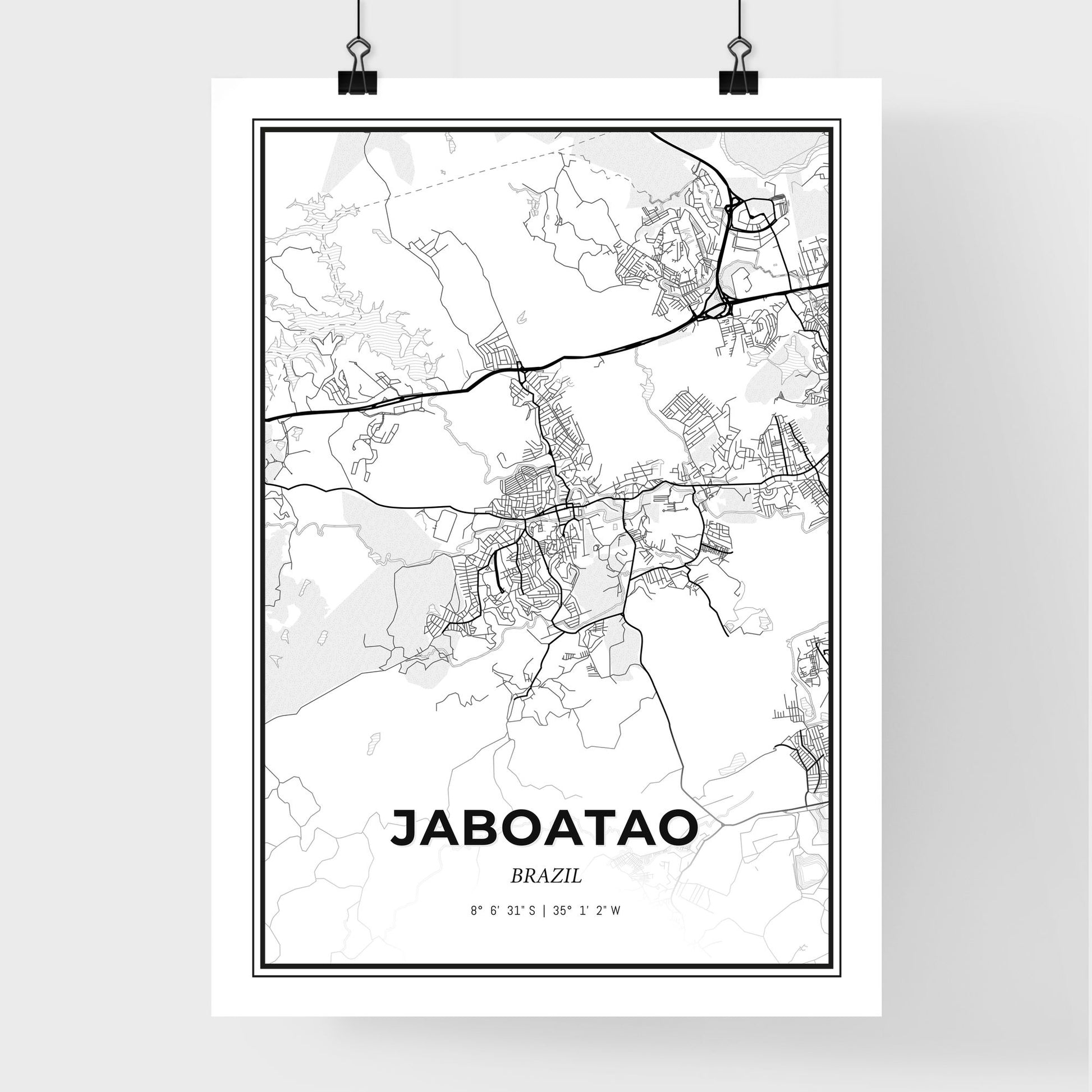 Jaboatao Brazil - Premium City Map Poster