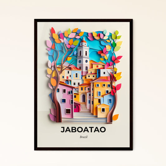 Vivid Jaboatao, Brazil - a paper cut of a town with a church