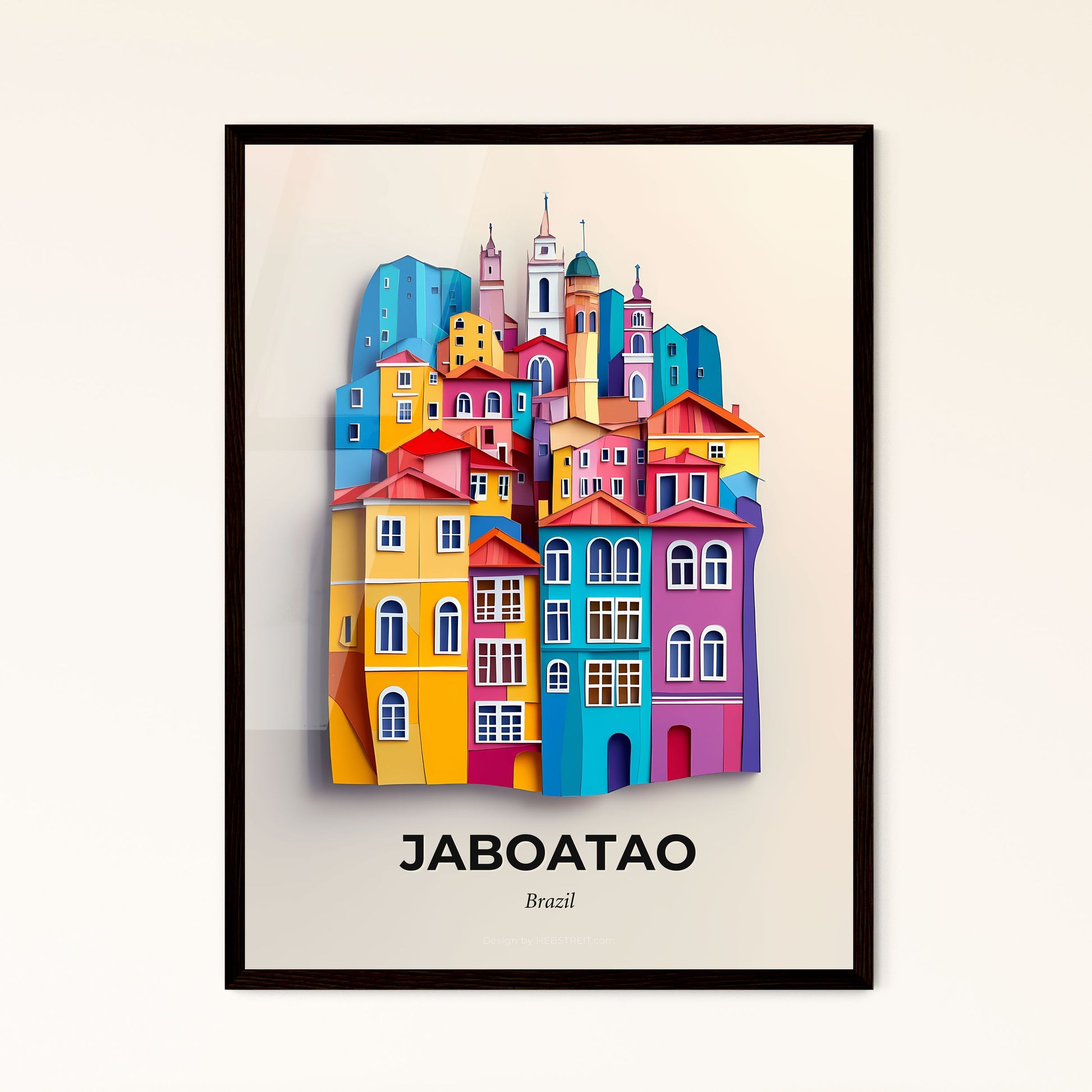 Vivid Jaboatao, Brazil - a colorful city with a clock tower on top of it