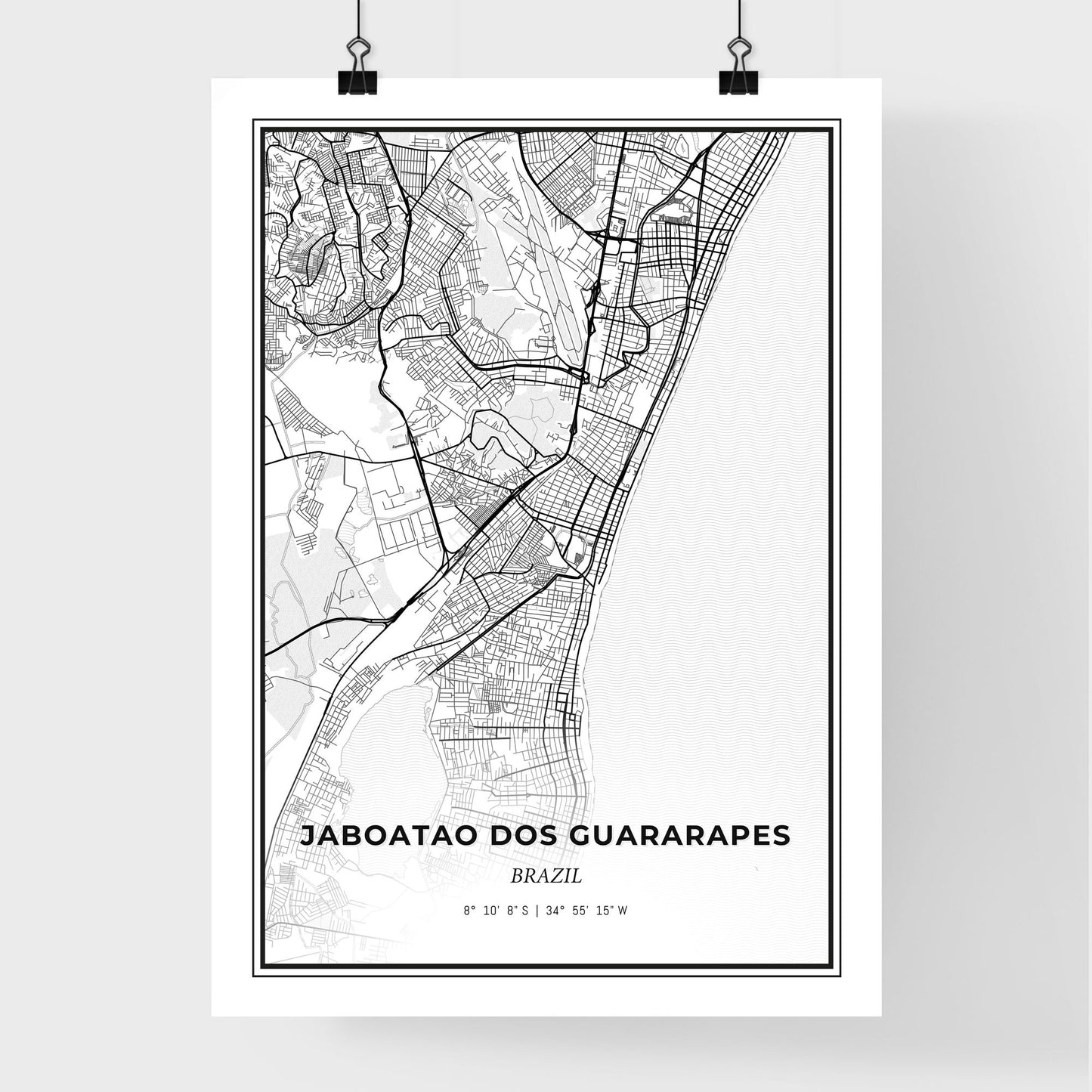 Jaboatao dos Guararapes Brazil - Premium City Map Poster