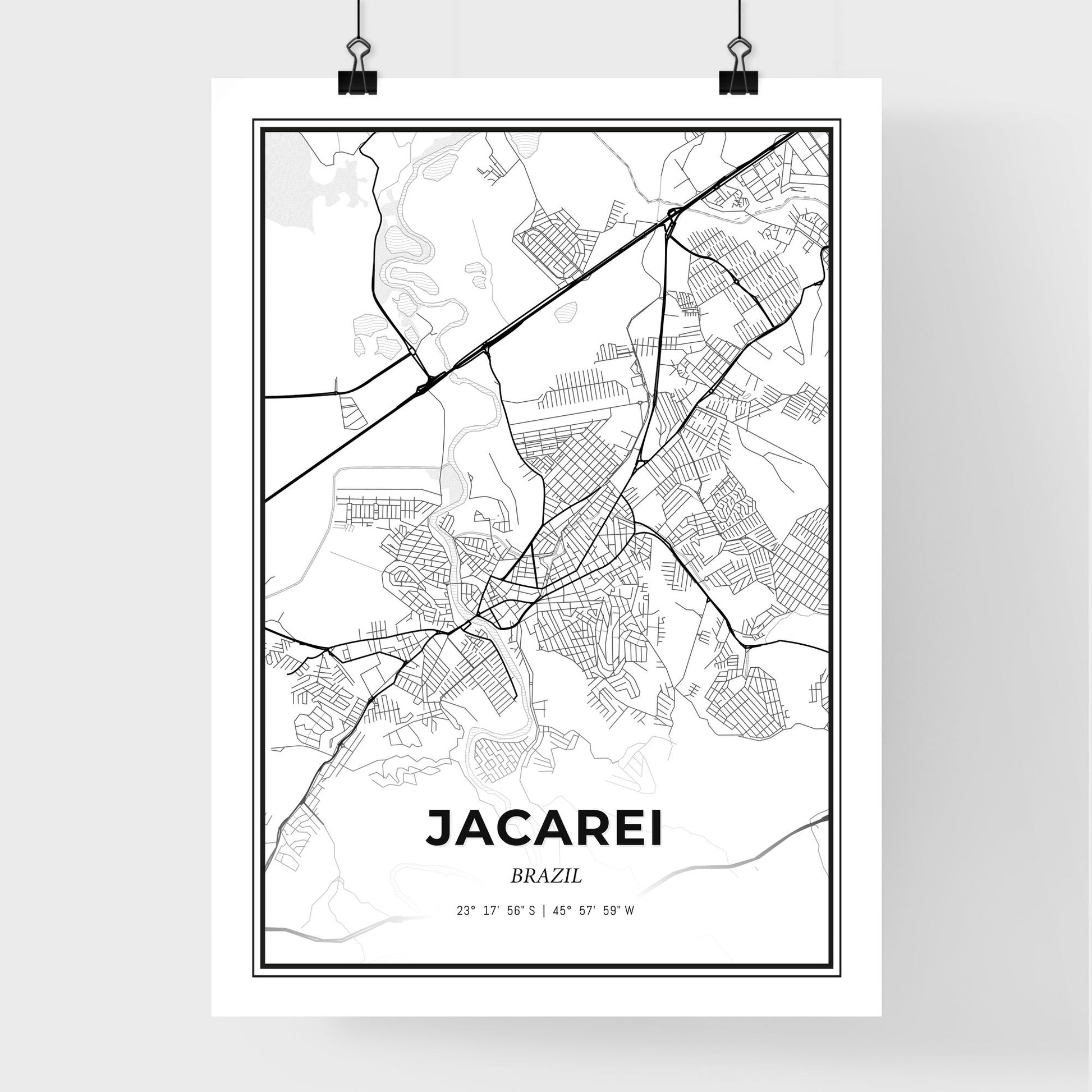 Jacarei Brazil - Premium City Map Poster