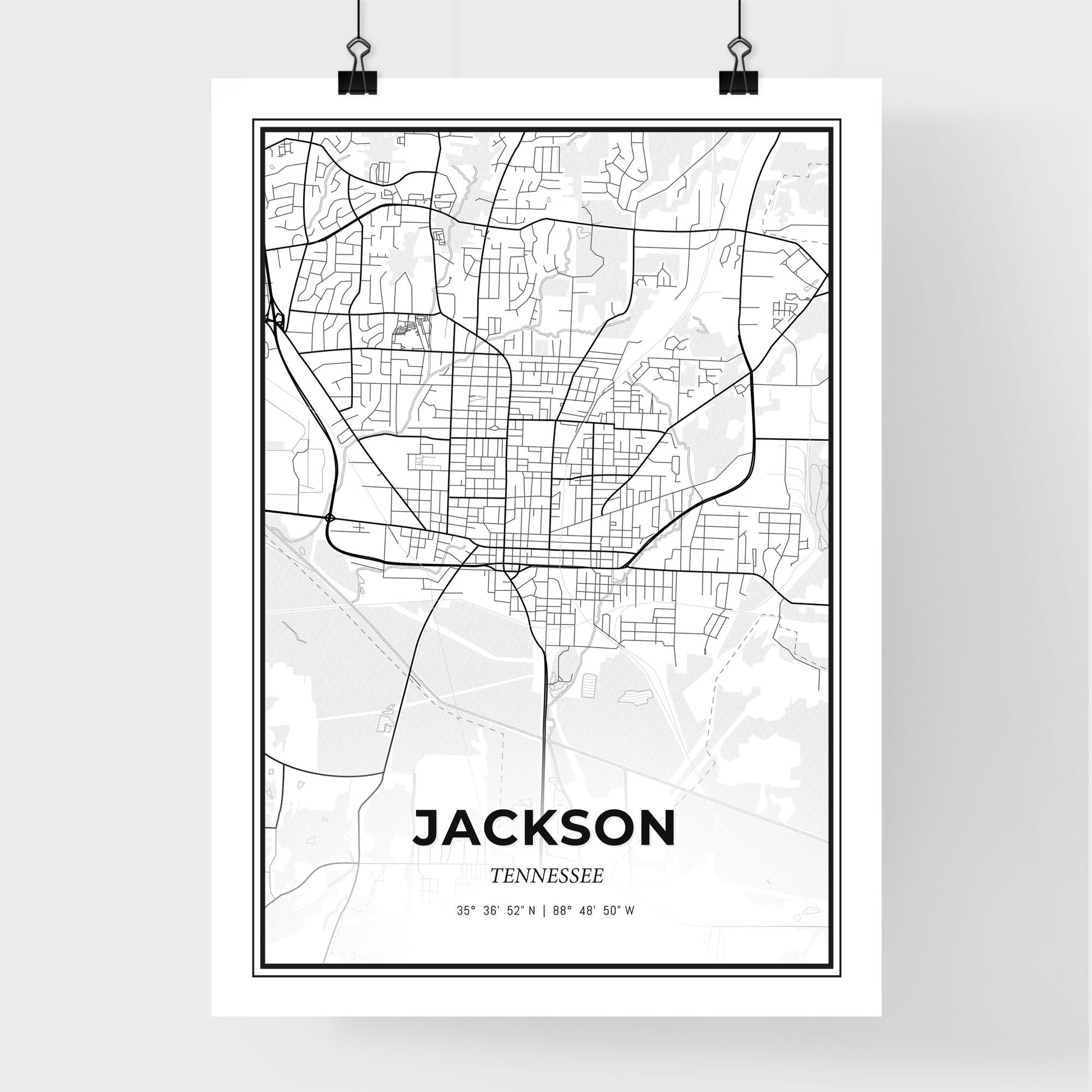 Jackson Tennessee - Premium City Map Poster