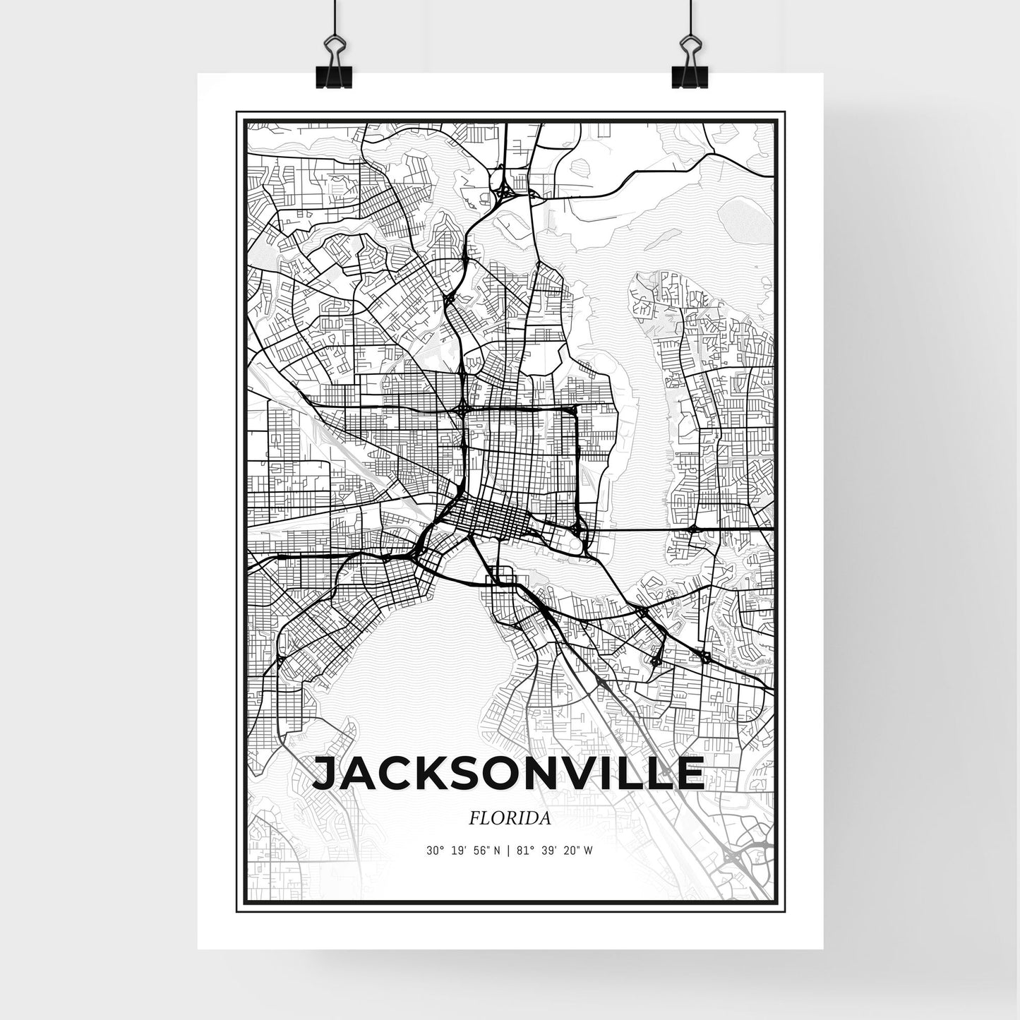 Jacksonville Florida - Premium City Map Poster