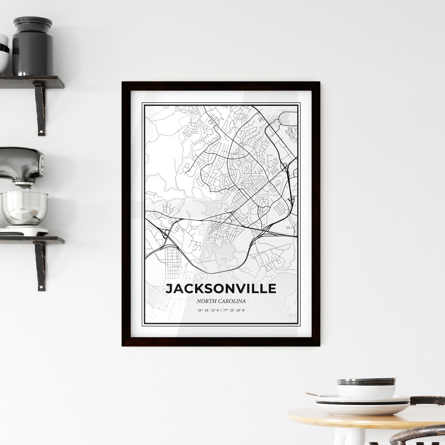 Jacksonville North Carolina - Minimal City Map