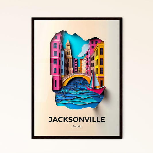 Vivid Jacksonville, Florida - a paper cut of a boat on a river