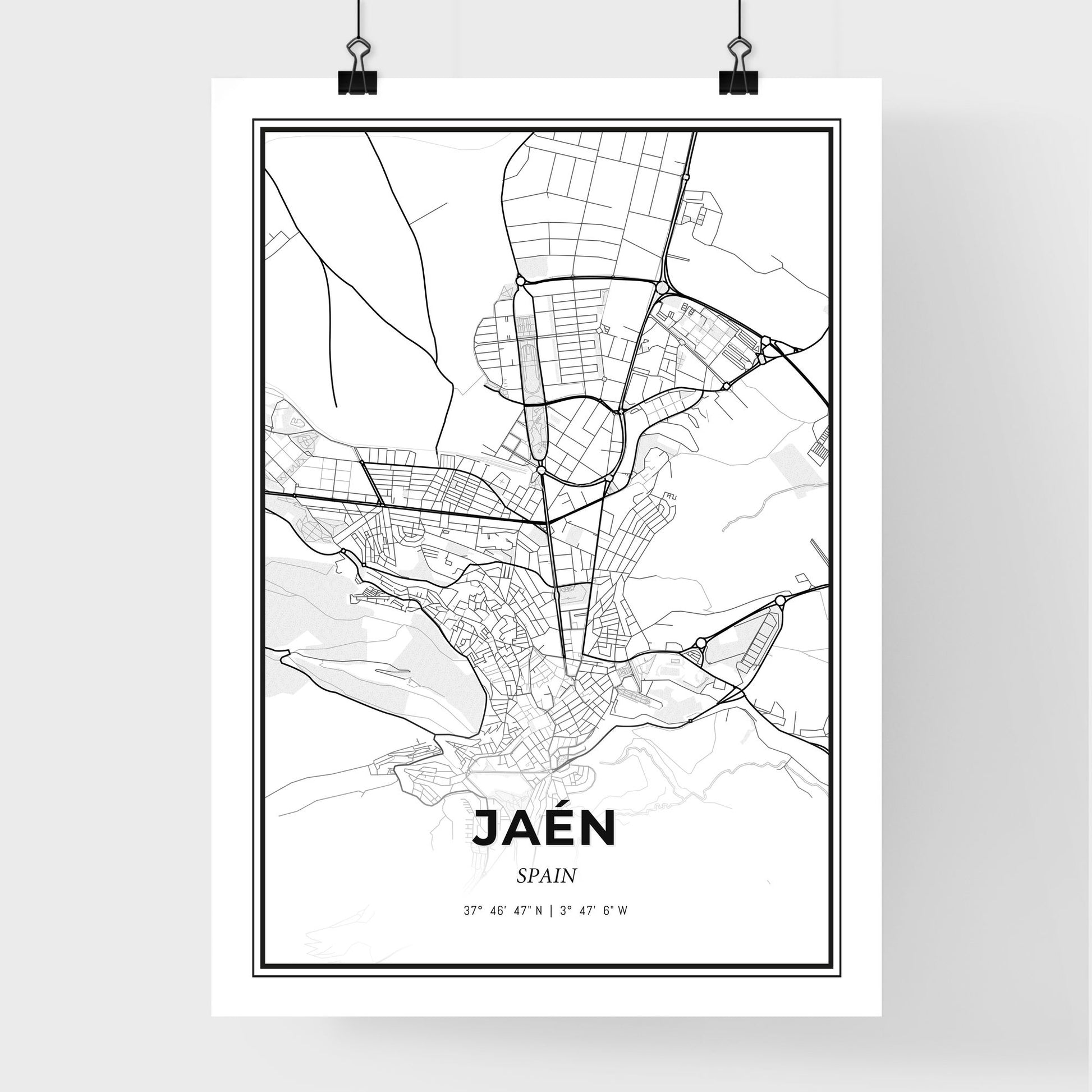 Jaén Spain - Premium City Map Poster