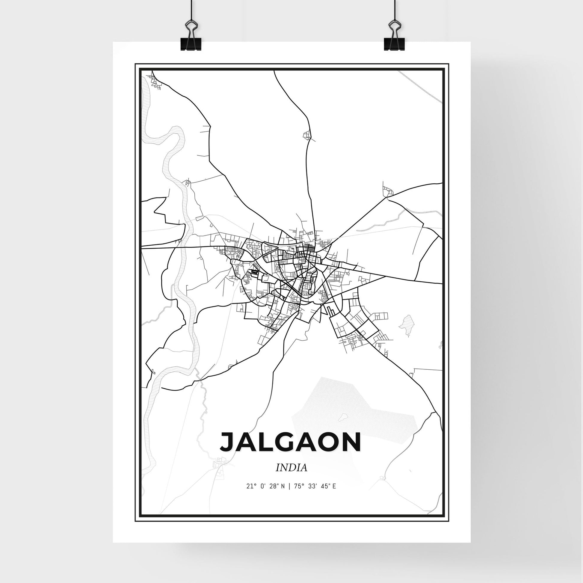 Jalgaon India - Premium City Map Poster