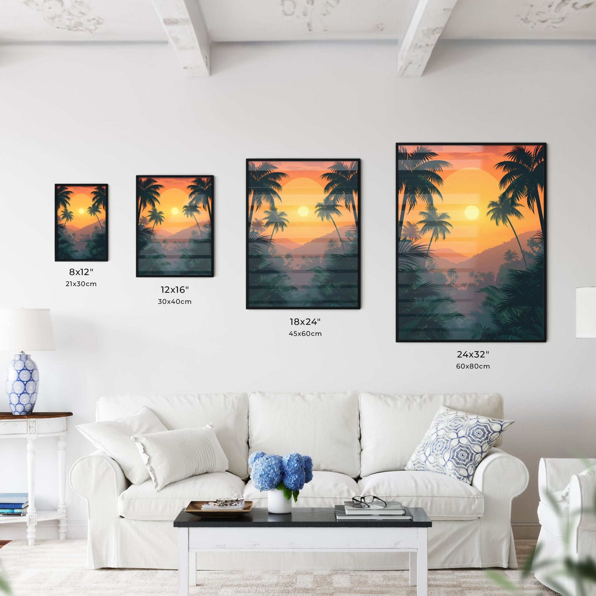 Jamaica Sunset Painting Tropical Forest Artwork Caribbean Nature Default Title