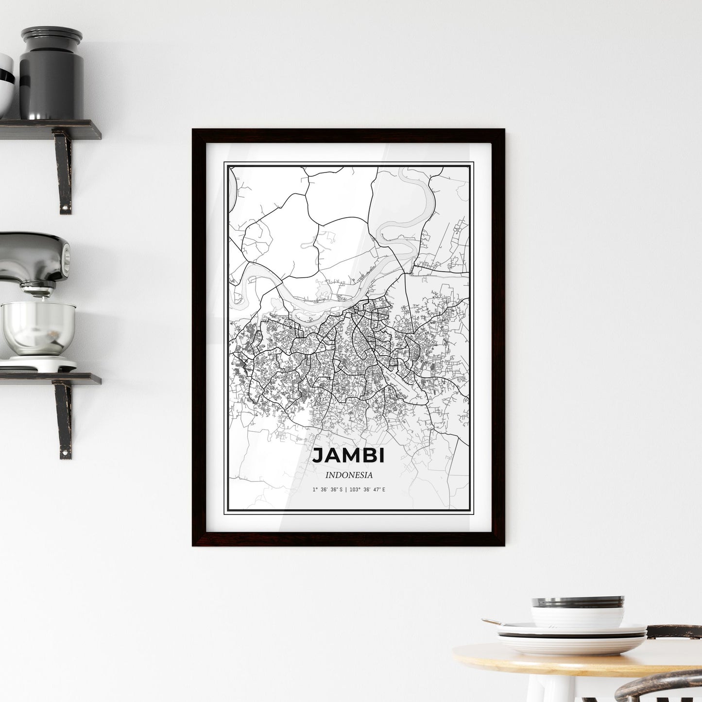 Jambi Indonesia - Minimal City Map