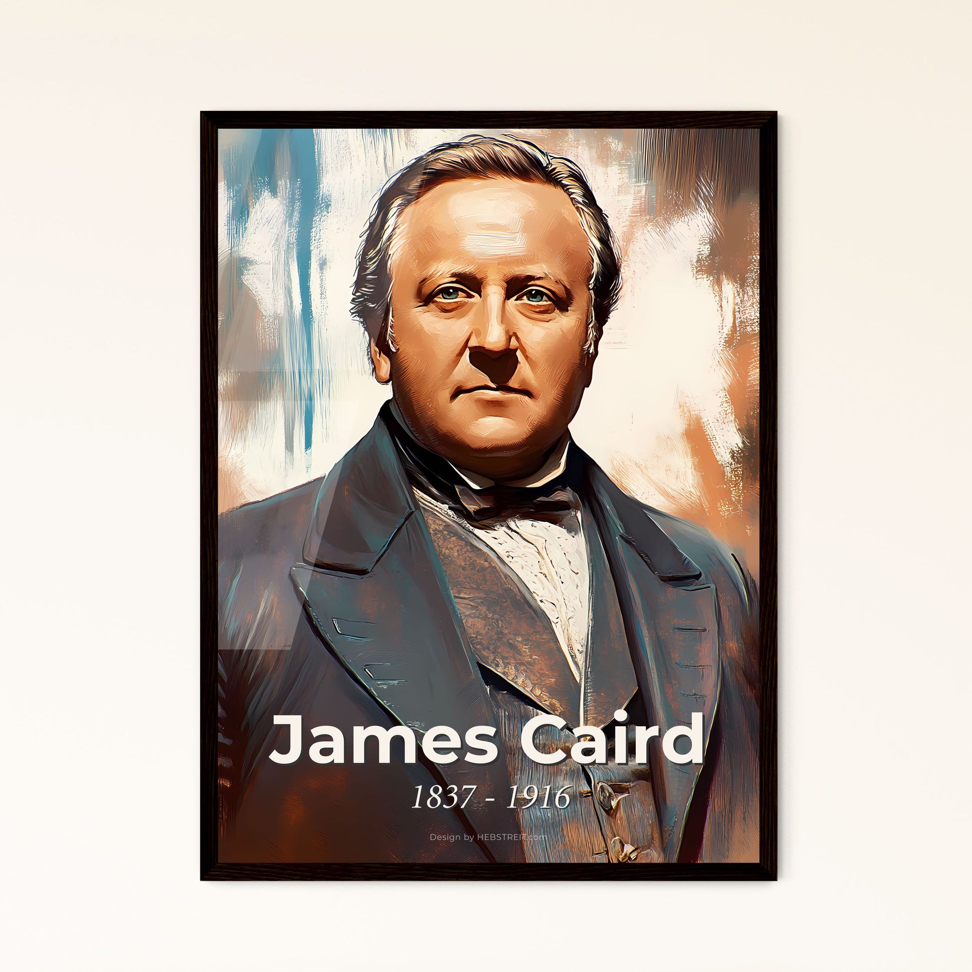 Portrait of James Caird, 1837 - 1916. Impressionistic painting of a man in a suit.