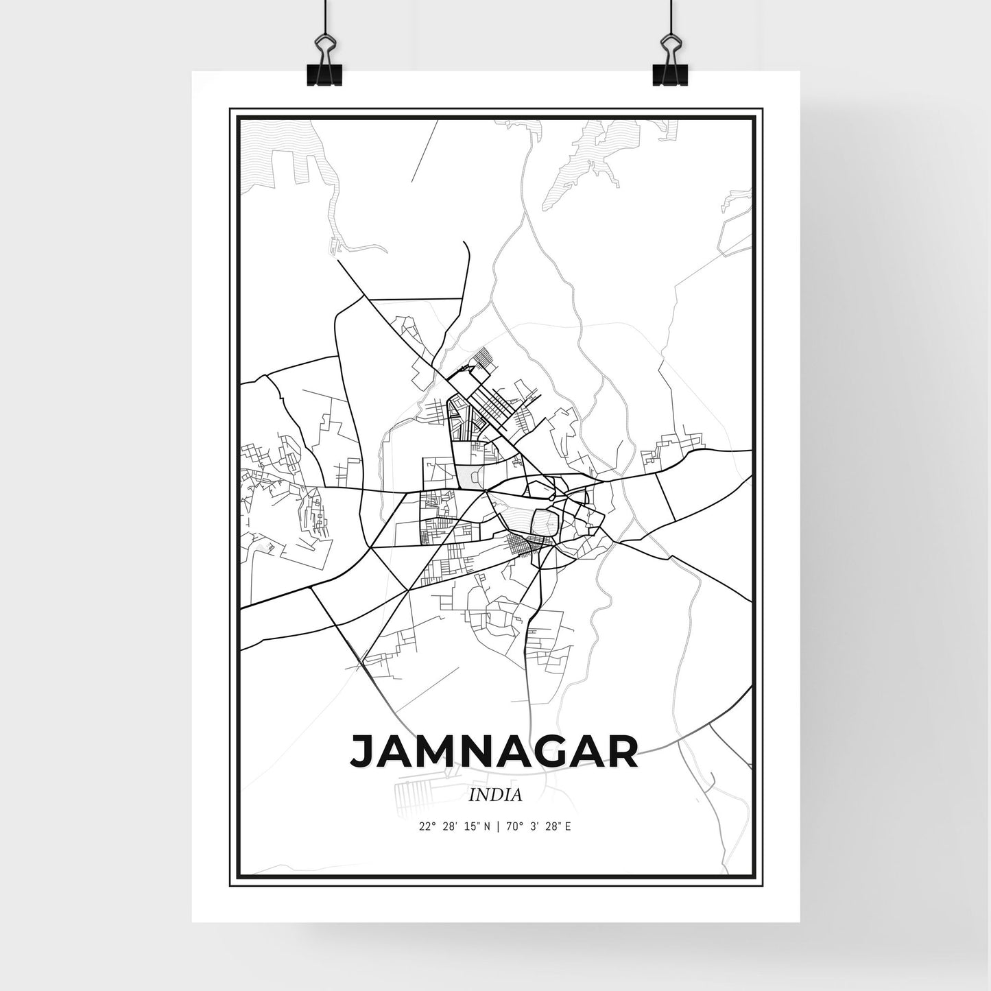 Jamnagar India - Premium City Map Poster