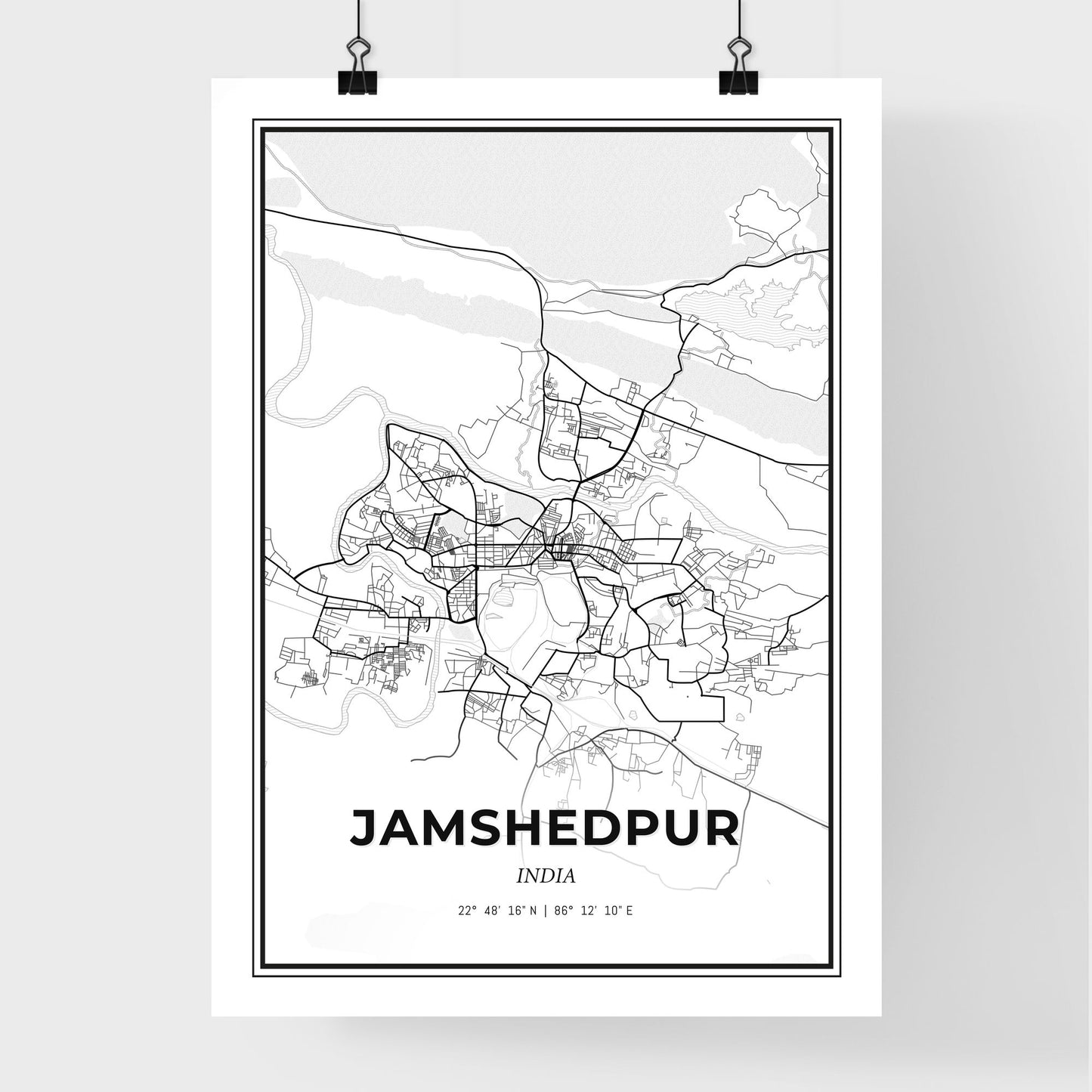 Jamshedpur India - Premium City Map Poster