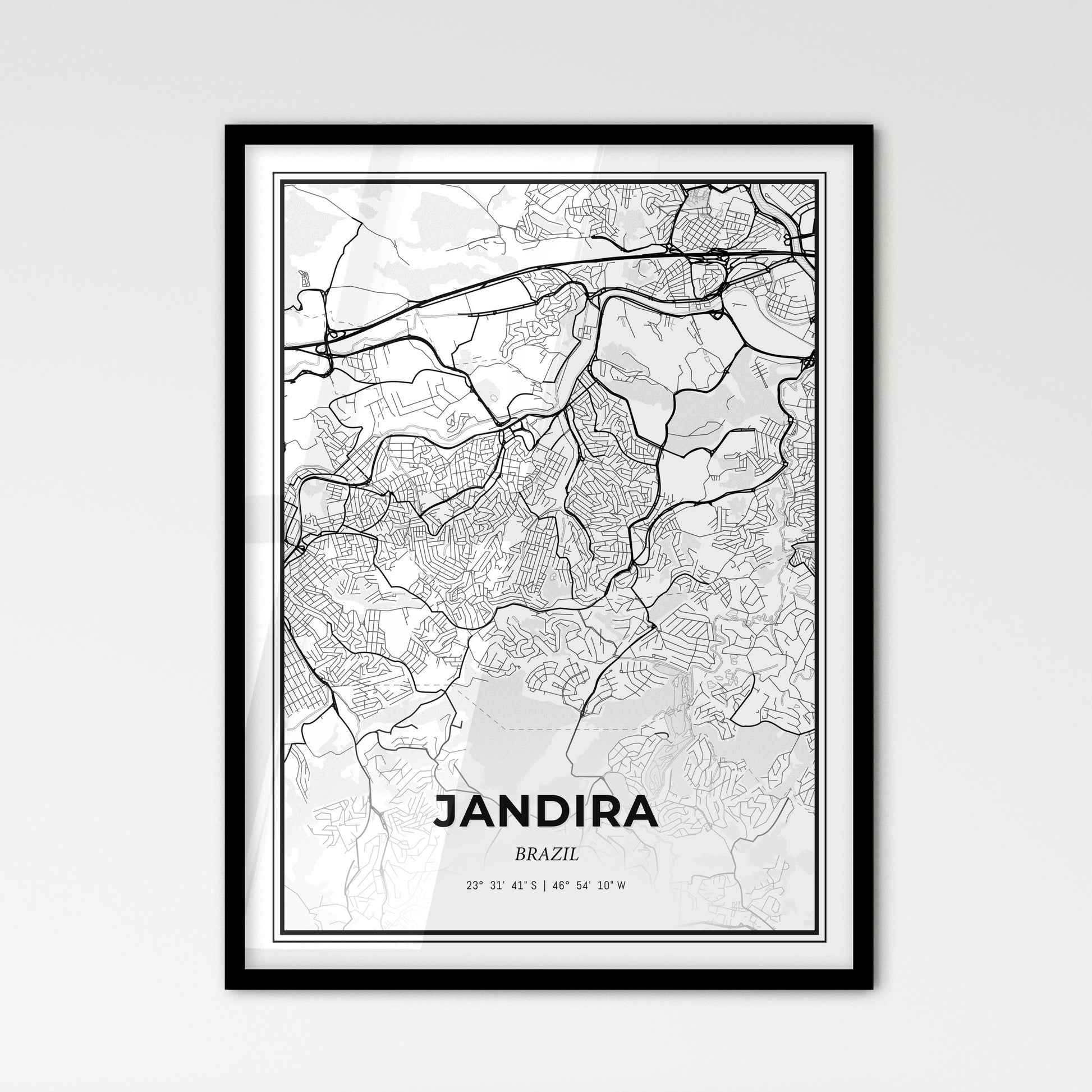 Jandira Brazil - Scandinavian Style City Map for Modern Home Decor