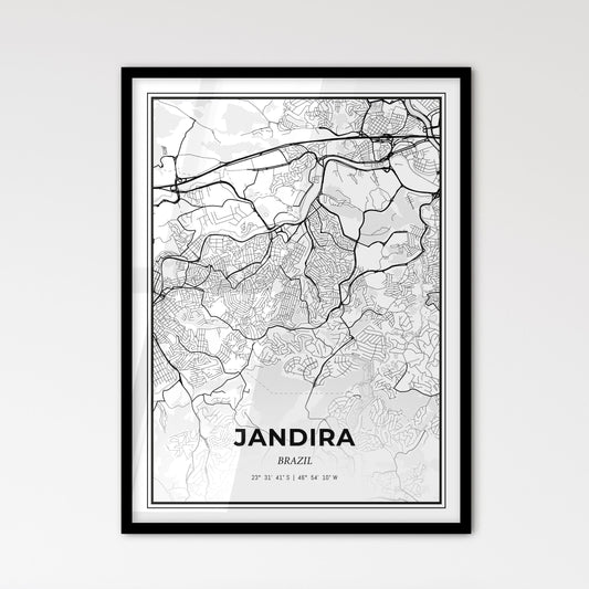 Jandira Brazil - Scandinavian Style City Map for Modern Home Decor