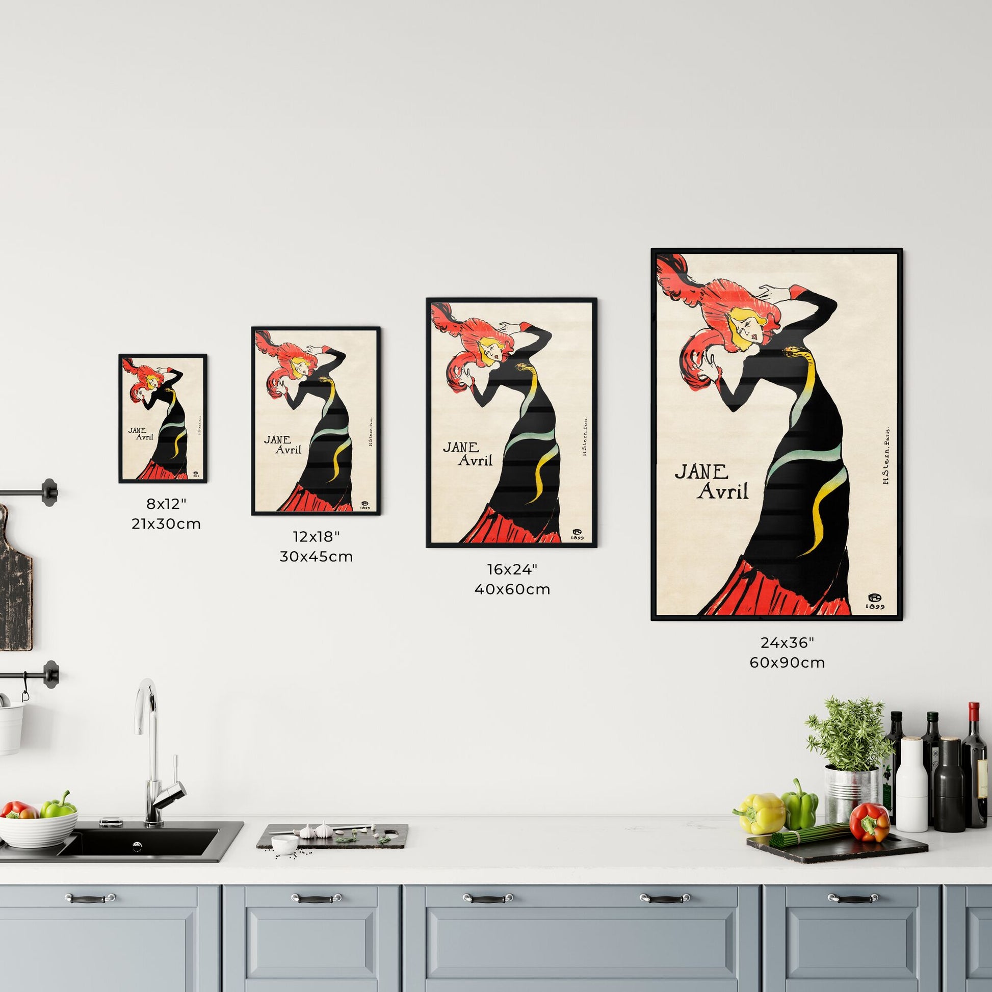 Jane Avril – Henri de Toulouse-Lautrec Size Chart