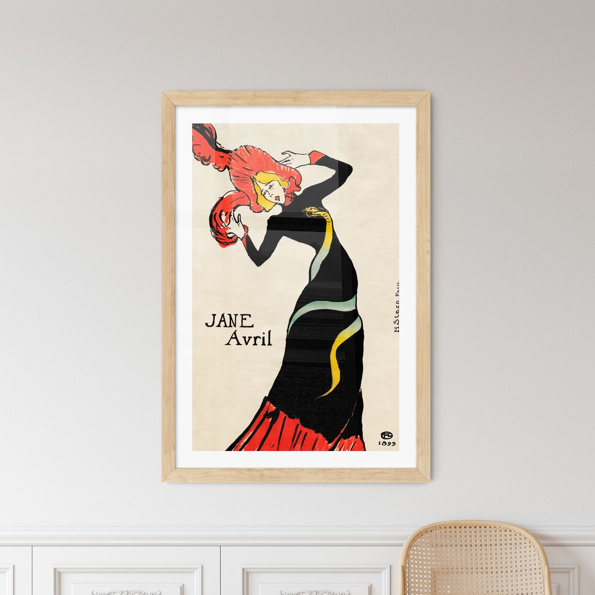 Framed Print of Jane Avril – Henri de Toulouse-Lautrec