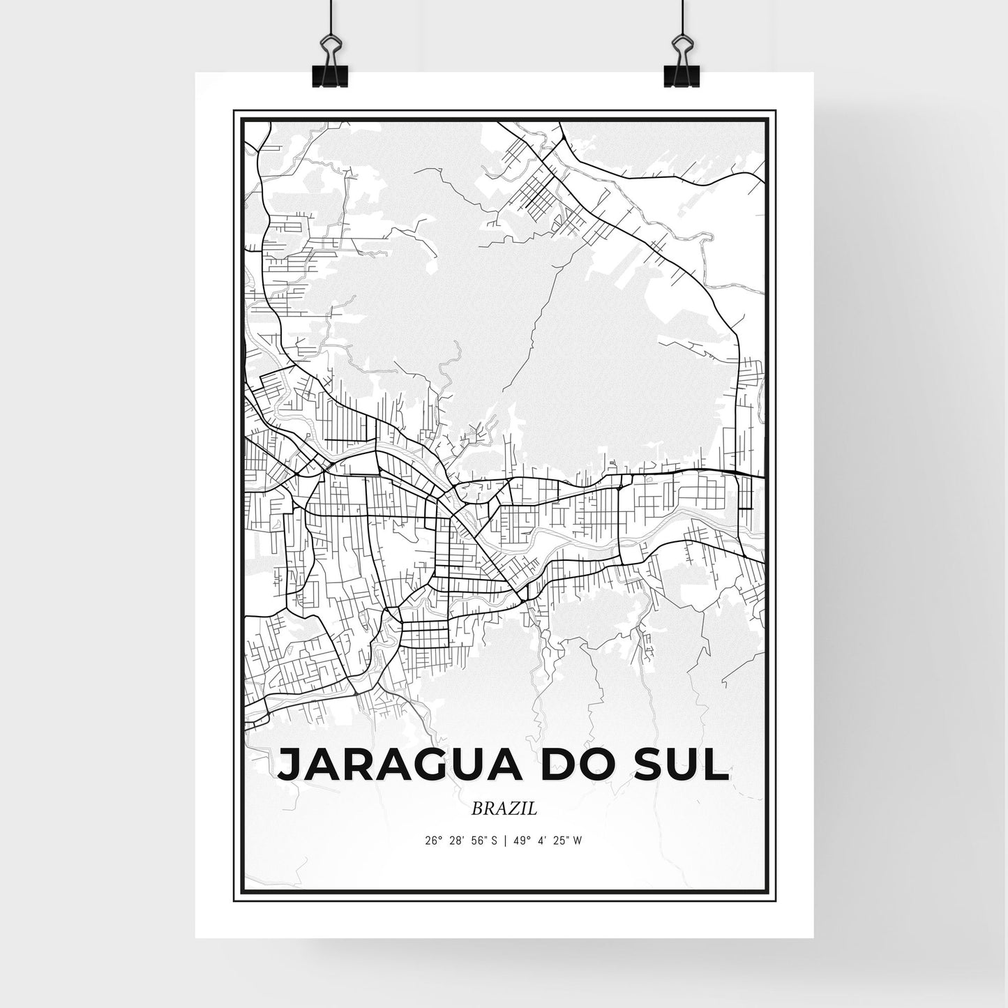 Jaragua do Sul Brazil - Premium City Map Poster