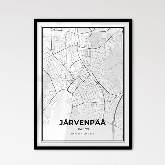 Järvenpää Finland - Scandinavian Style City Map for Modern Home Decor