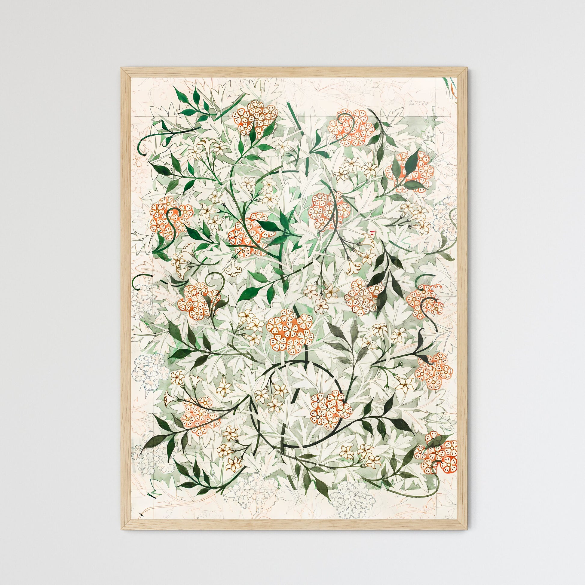 Jasmine Pattern Artwork by William Morris Art Print