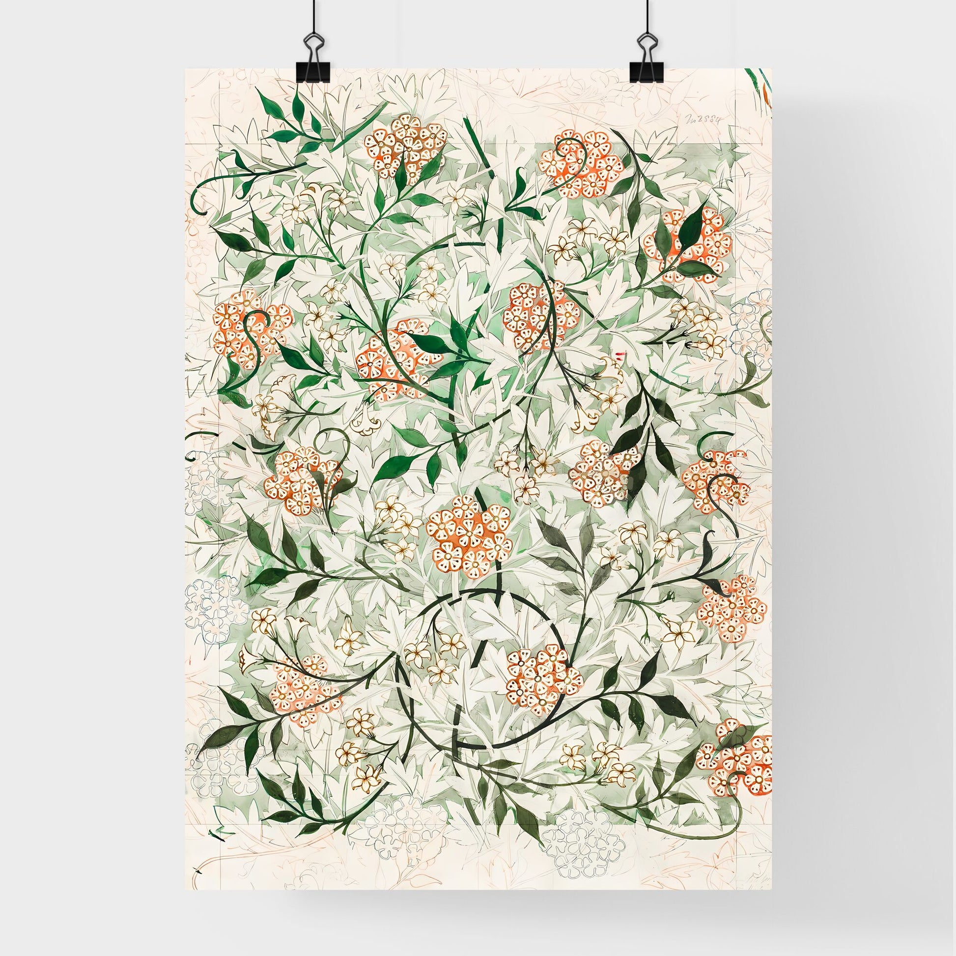Jasmine Pattern Artwork by William Morris Poster
