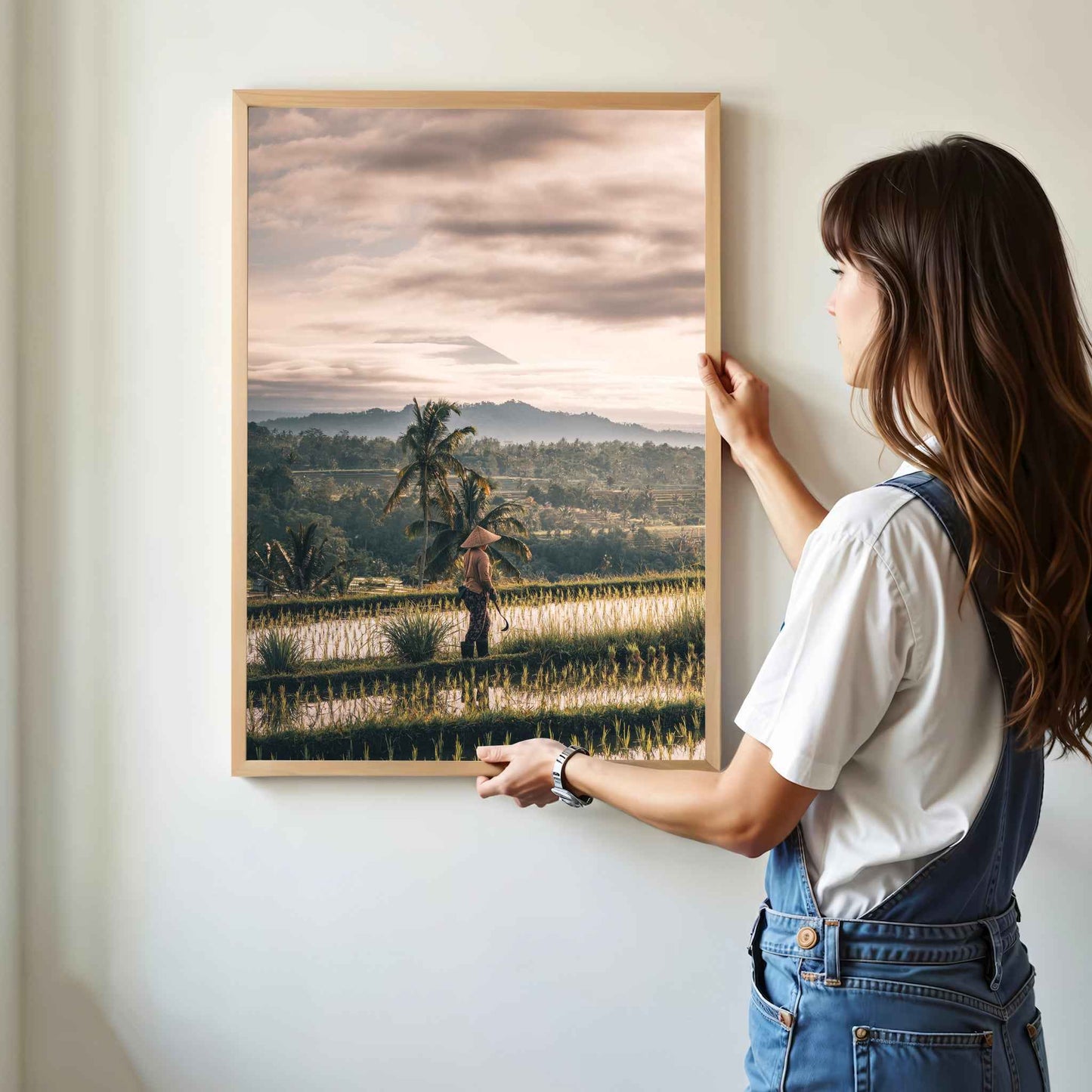Jatiluwih Rice Fields Wall Art Print – Bali with Mount Agung View