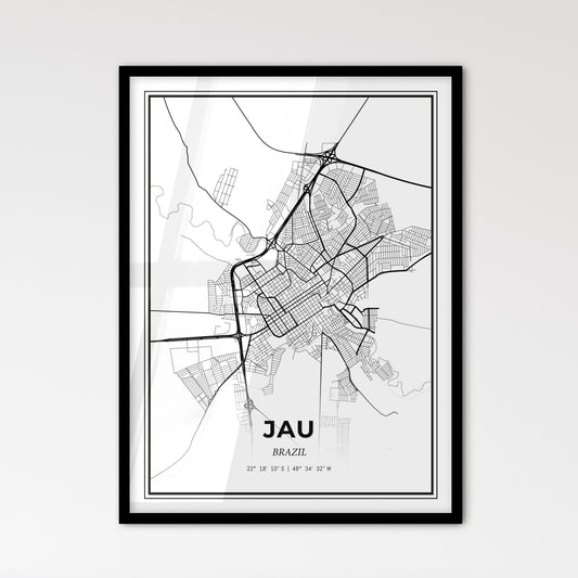 Jau Brazil - Scandinavian Style City Map for Modern Home Decor