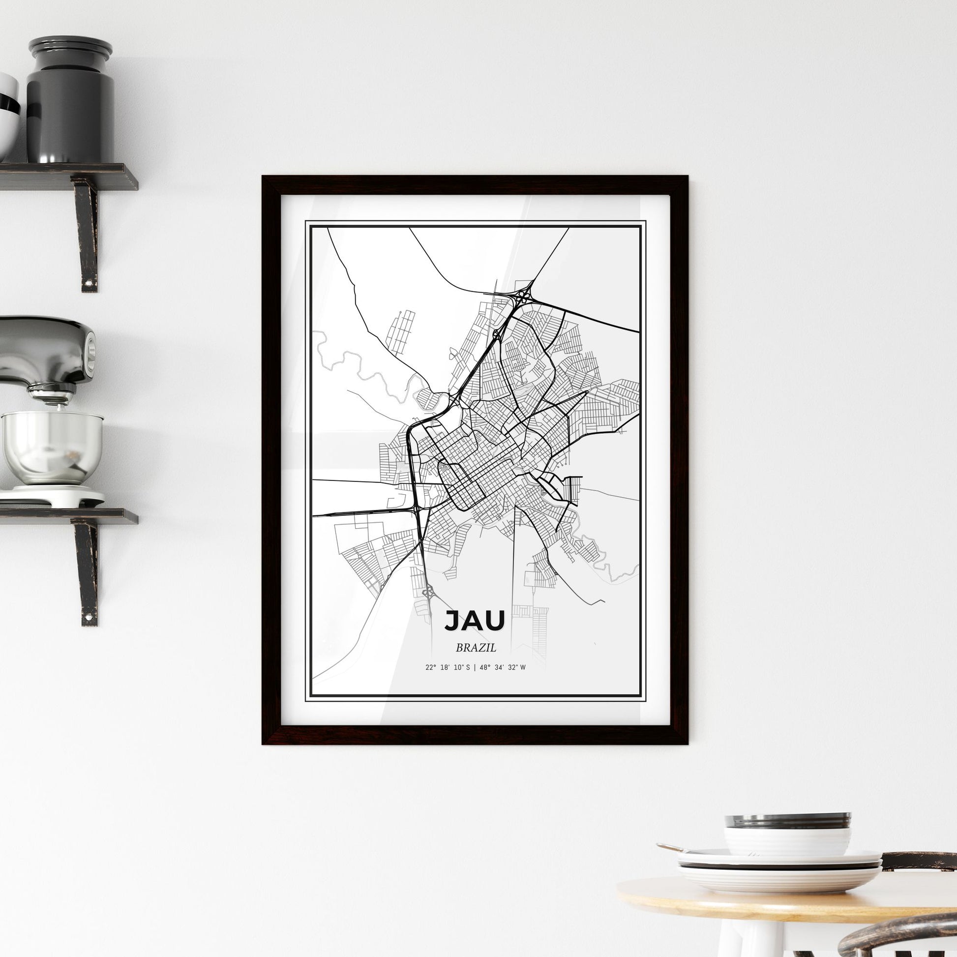 Jau Brazil - Minimal City Map