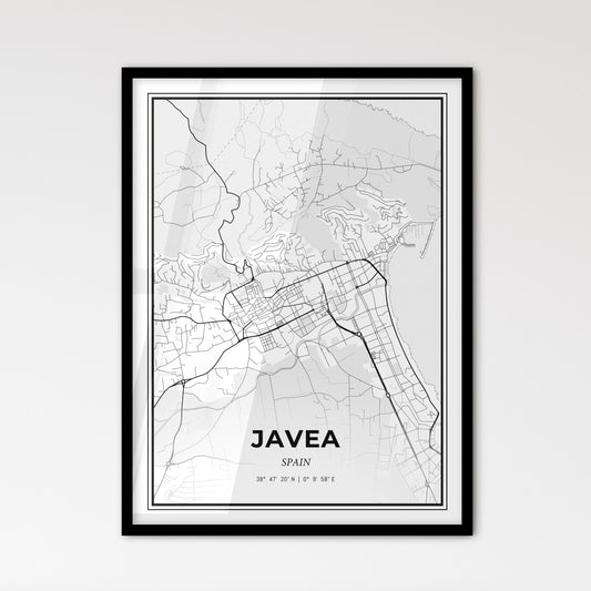 Javea Spain - Scandinavian Style City Map for Modern Home Decor