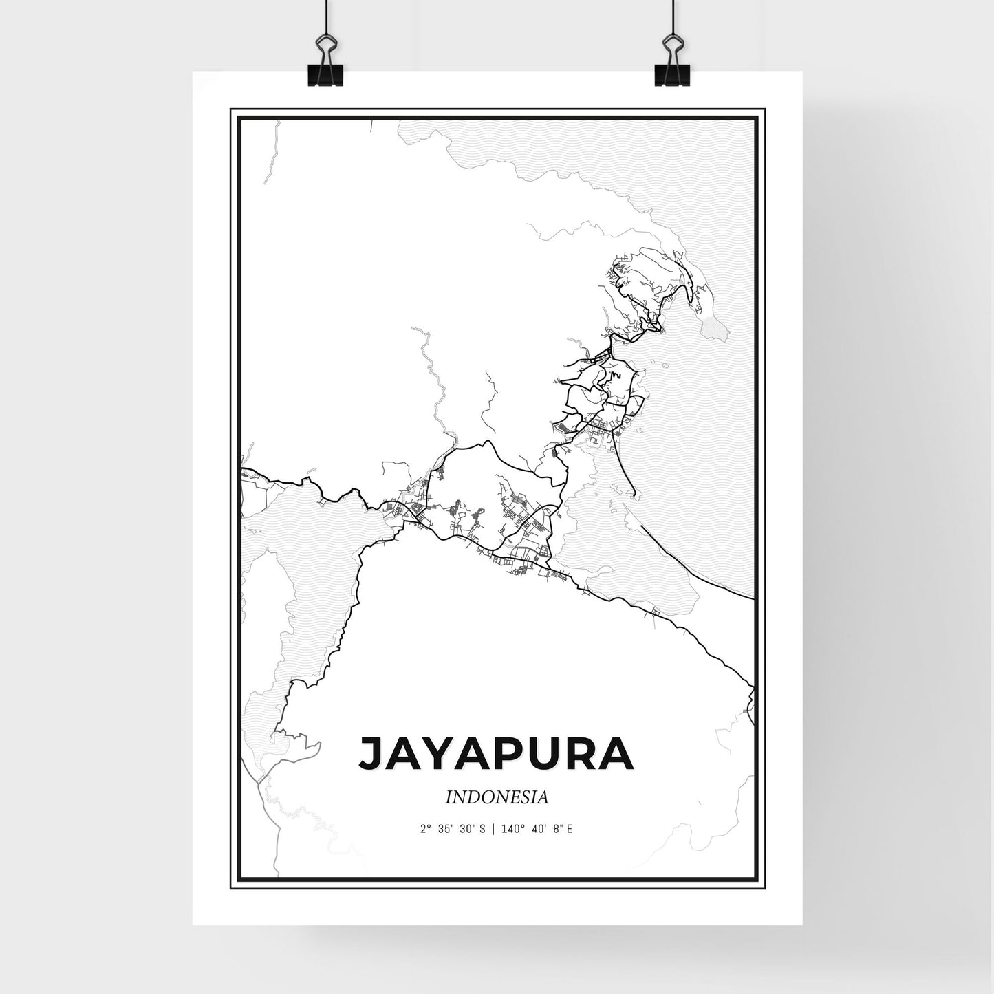 Jayapura Indonesia - Premium City Map Poster