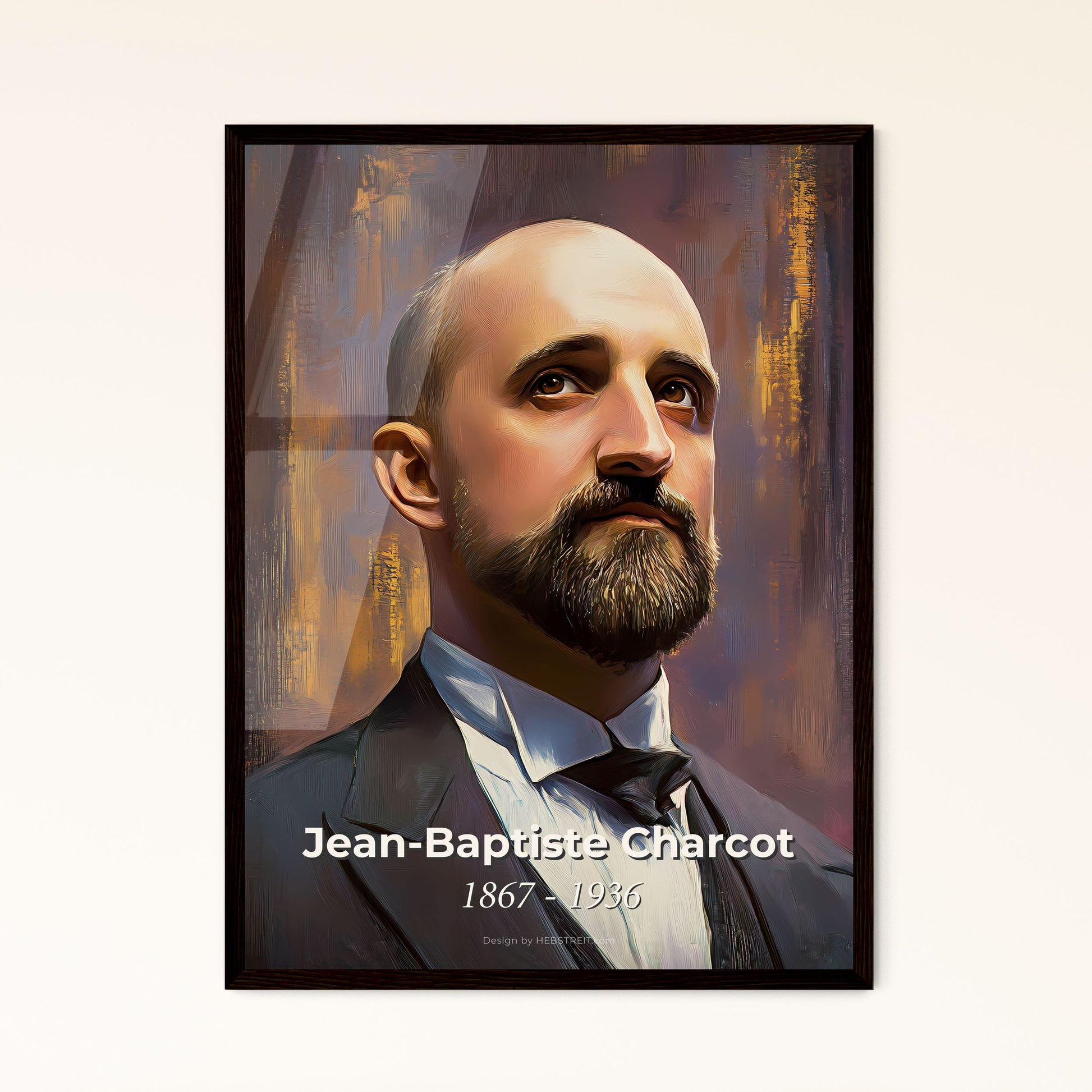 Portrait of Jean-Baptiste Charcot, 1867 - 1936. Impressionistic painting of a man in a suit.