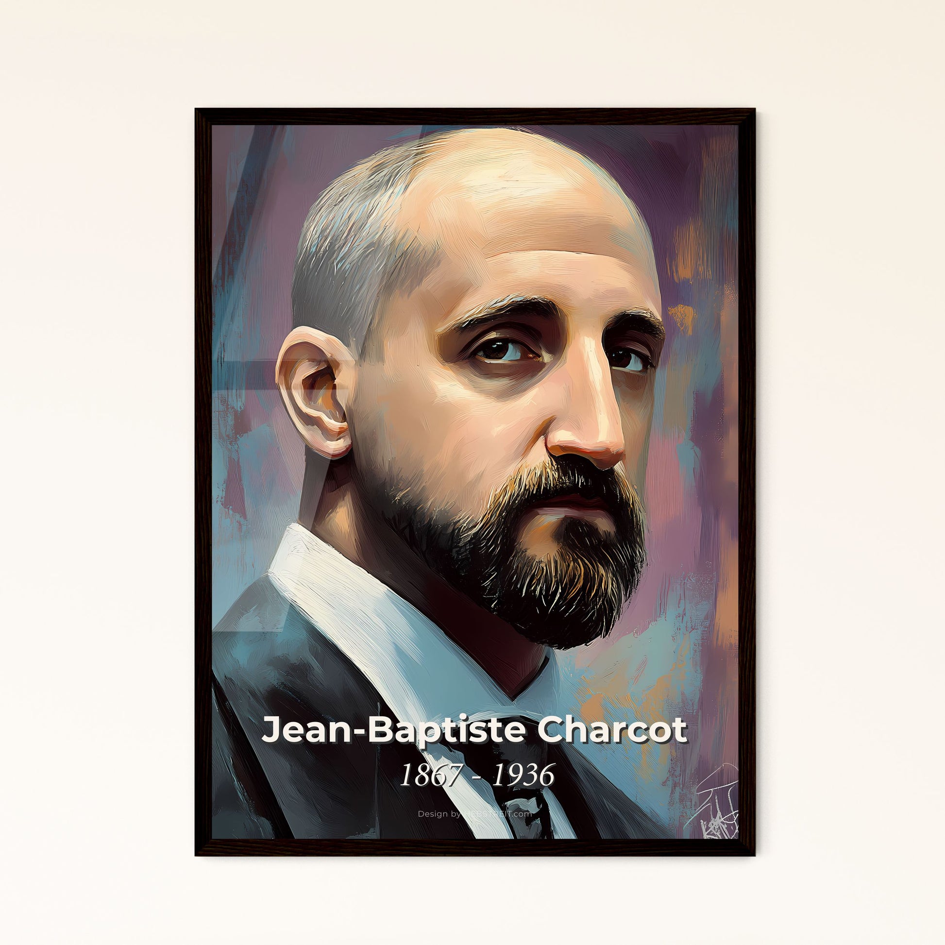 Portrait of Jean-Baptiste Charcot, 1867 - 1936. Impressionistic painting of a man in a suit.