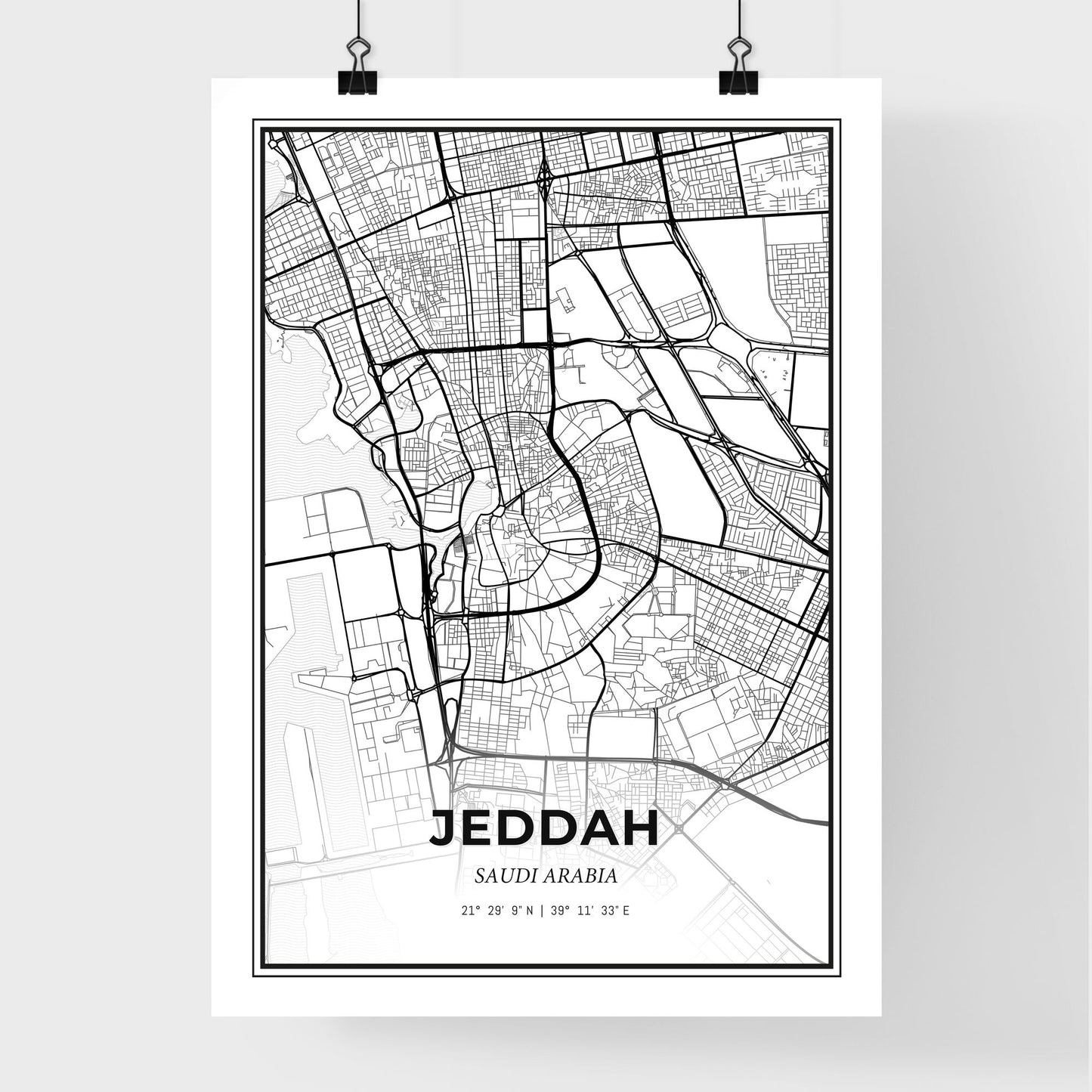 Jeddah Saudi Arabia - Premium City Map Poster