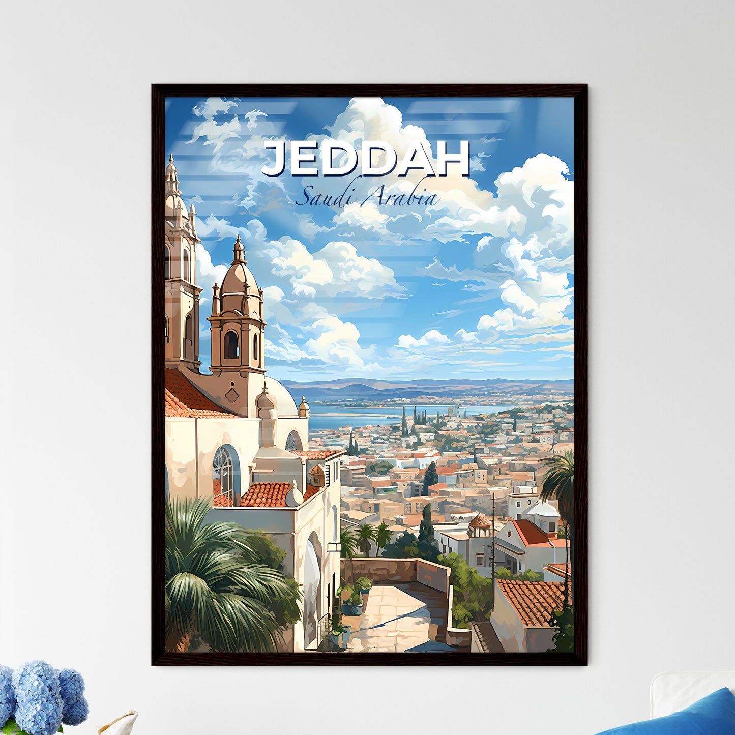 Jeddah Skyline Vibrant Art Painting Building Tower Cityscape Landscape Modern Colorful Default Title